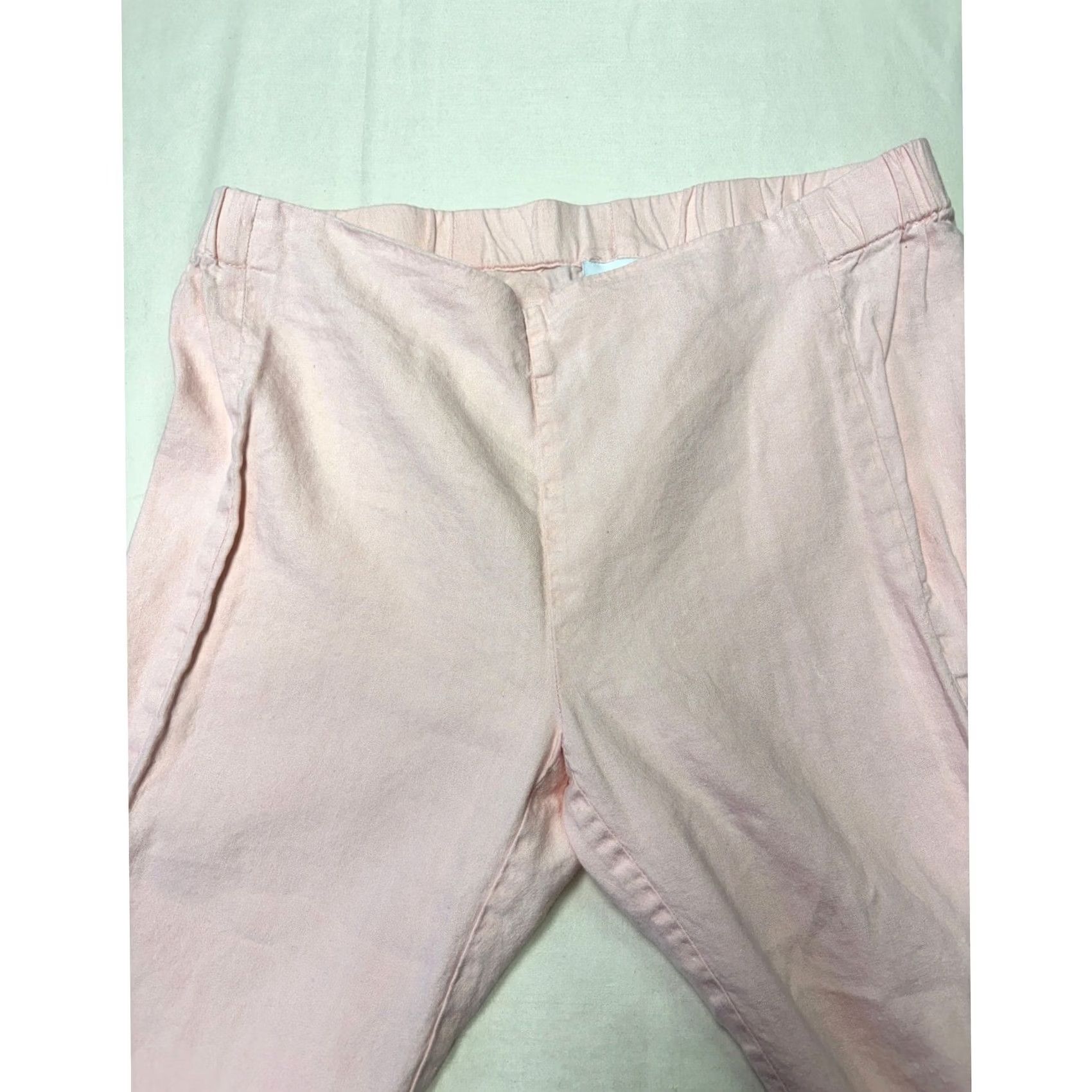 J. Jill J. Jill Linen Stretch Pink Straight Leg Elastic Waist Pants Womens Regular M Inseam 24 Spring Summer Cit Shirt? Size 32" / US 10 / IT 46 - 2 Thumbnail