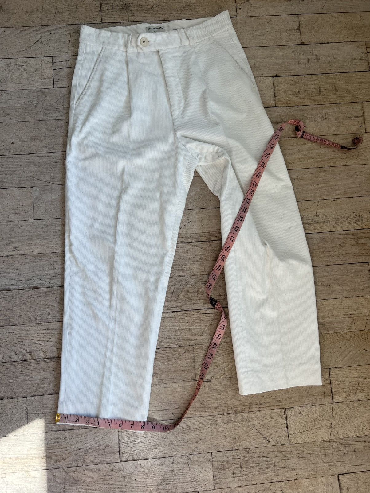 Editions M.R High Waist Pleated Corduroy Pants - White Size US 30 / EU 46 - 16 Thumbnail