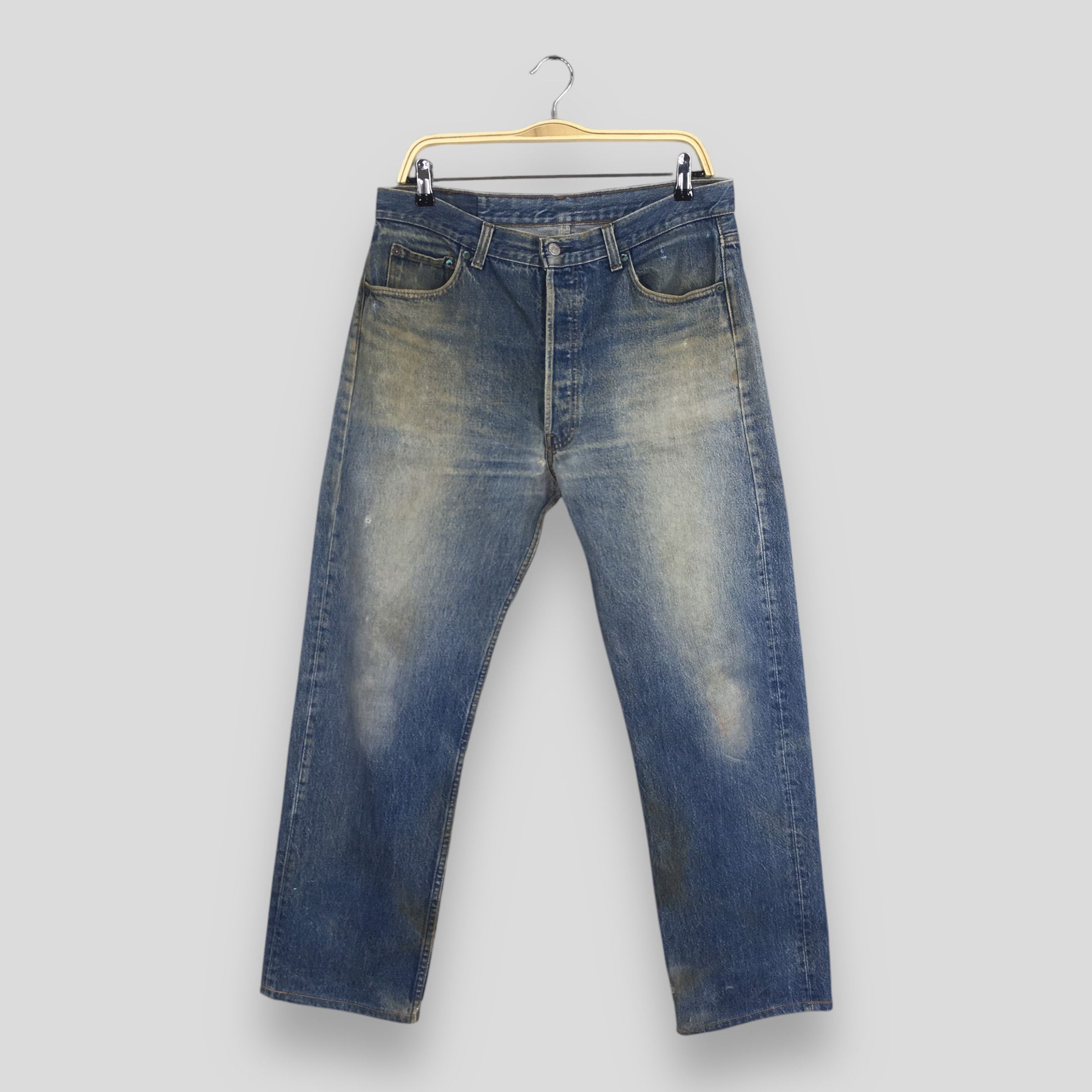 Size 34x29 Vintage 90s Levi's 501 Faded Blue Jeans