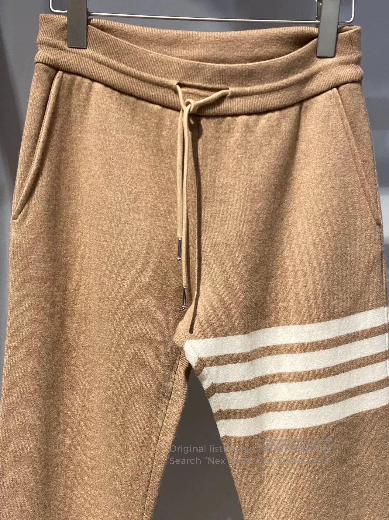Thom Browne Thom Browne Women's Beige 4-Stripe Sweatpants. Size 39" - 4 Thumbnail