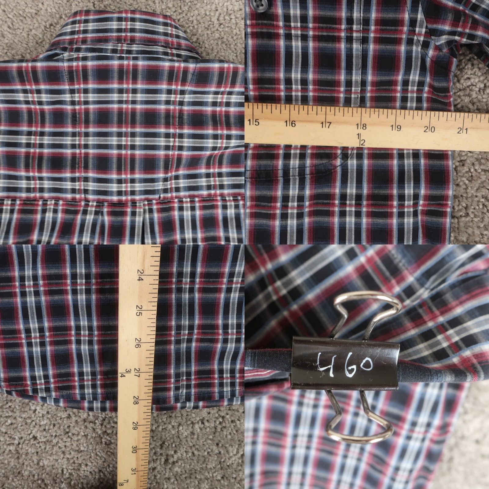 Wrangler George Strait Western Shirt Men S Black Maroon Plaid Cowboy Ranchwear Size US S / EU 44-46 / 1 - 8 Thumbnail