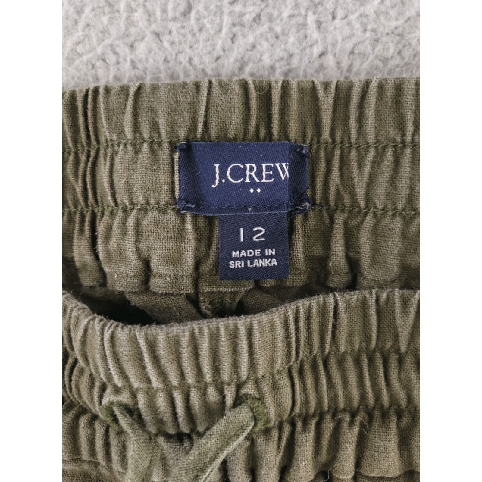 J.Crew J.CREW Pants Womens 12 Green Linen Crop Cropped Cropped Pants Cotton Linen Blend Solid Size 34" / US 12 / IT 48 - 3 Thumbnail