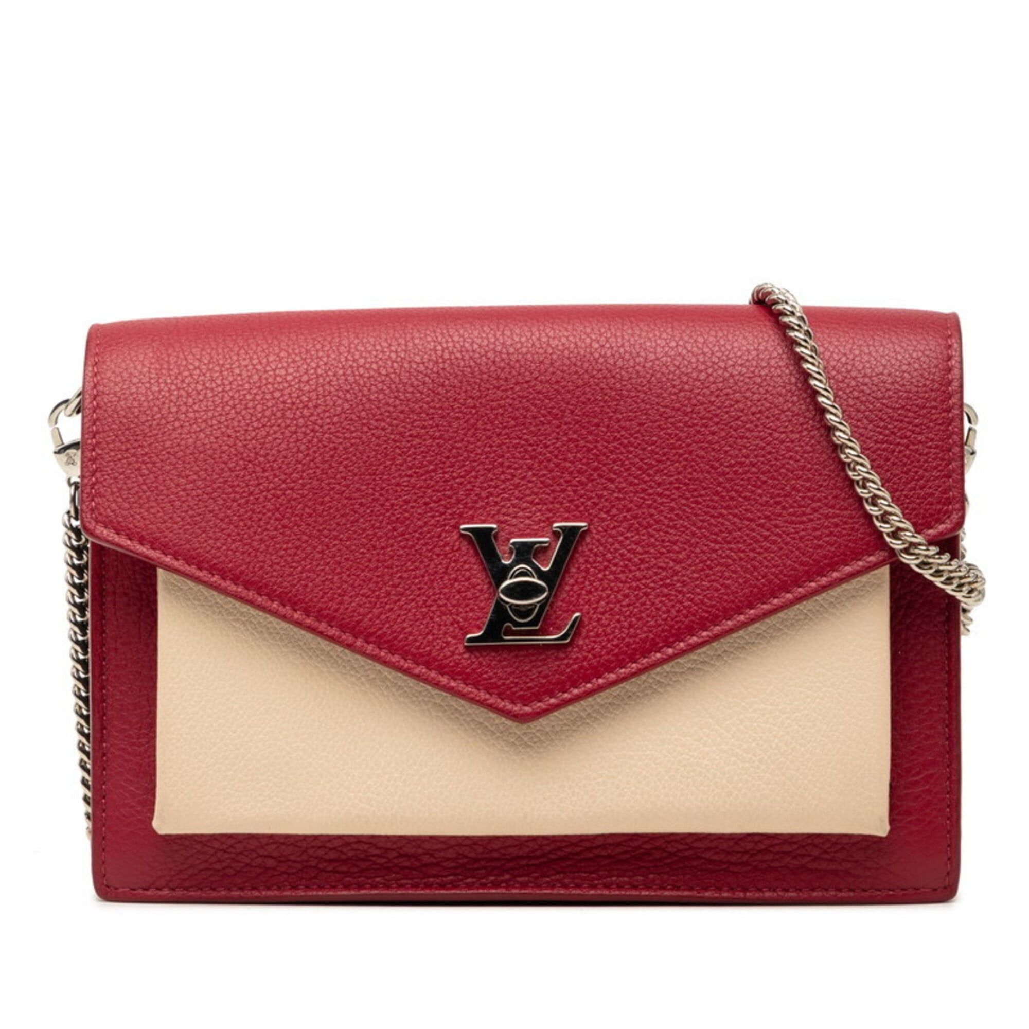 Louis Vuitton Louis Vuitton Pochette Lockme Chain Crossbody Shoulder Bag M63470 Wine Red Beige Leather Women's LOUIS VUITTON Size ONE SIZE - 1 Thumbnail
