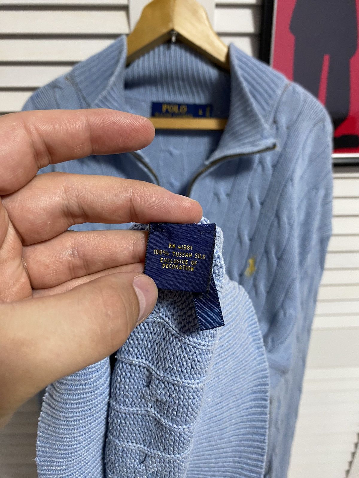 Polo Ralph Lauren Polo Ralph Lauren Cable Knit Half Zip Sweater Blue Preppy Size US L / EU 52-54 / 3 - 10 Thumbnail