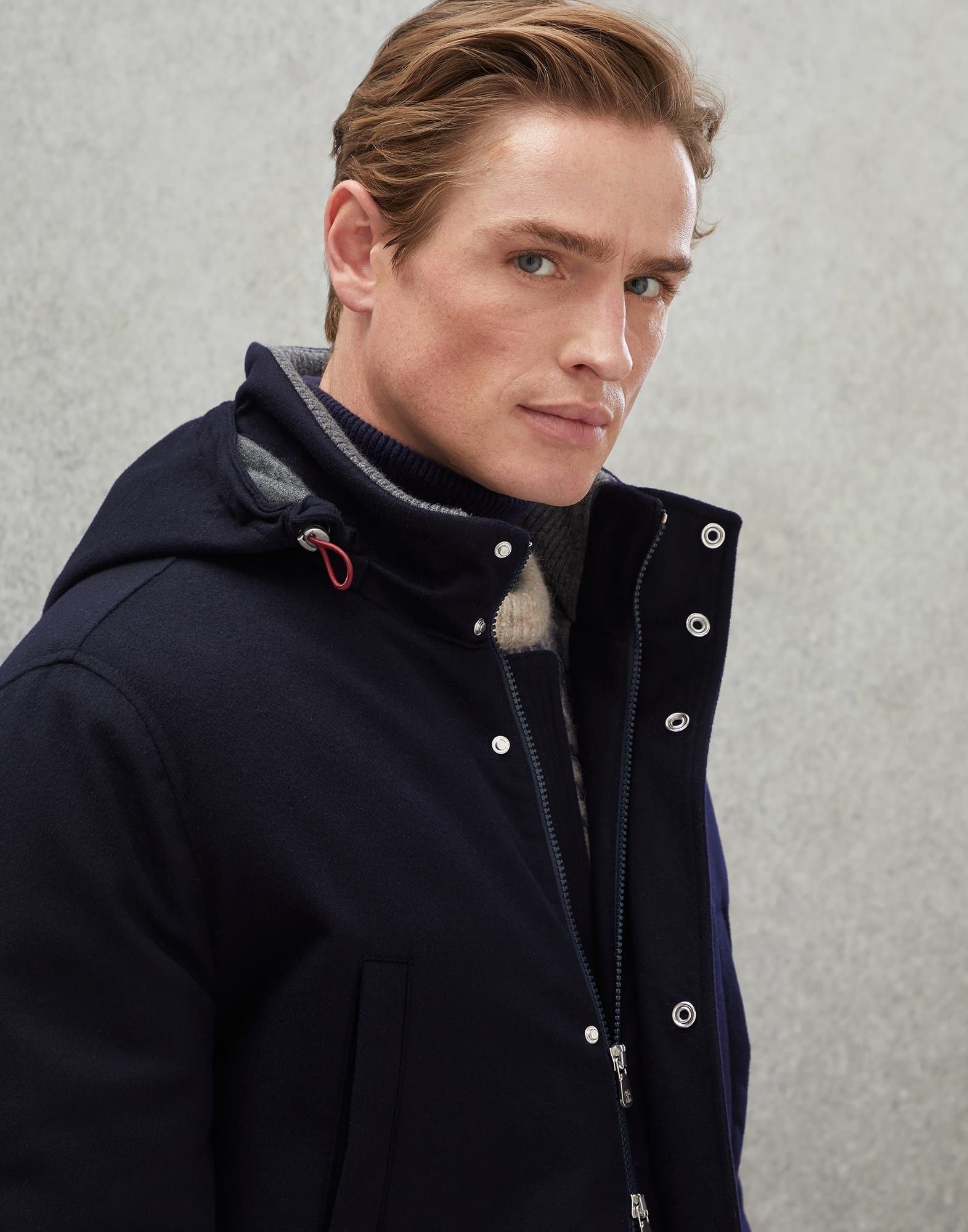 Brunello Cucinelli o1w1db10924 Rev Wr Cash Outerwear in Navy Size US XXL / EU 58 / 5 - 3 Thumbnail