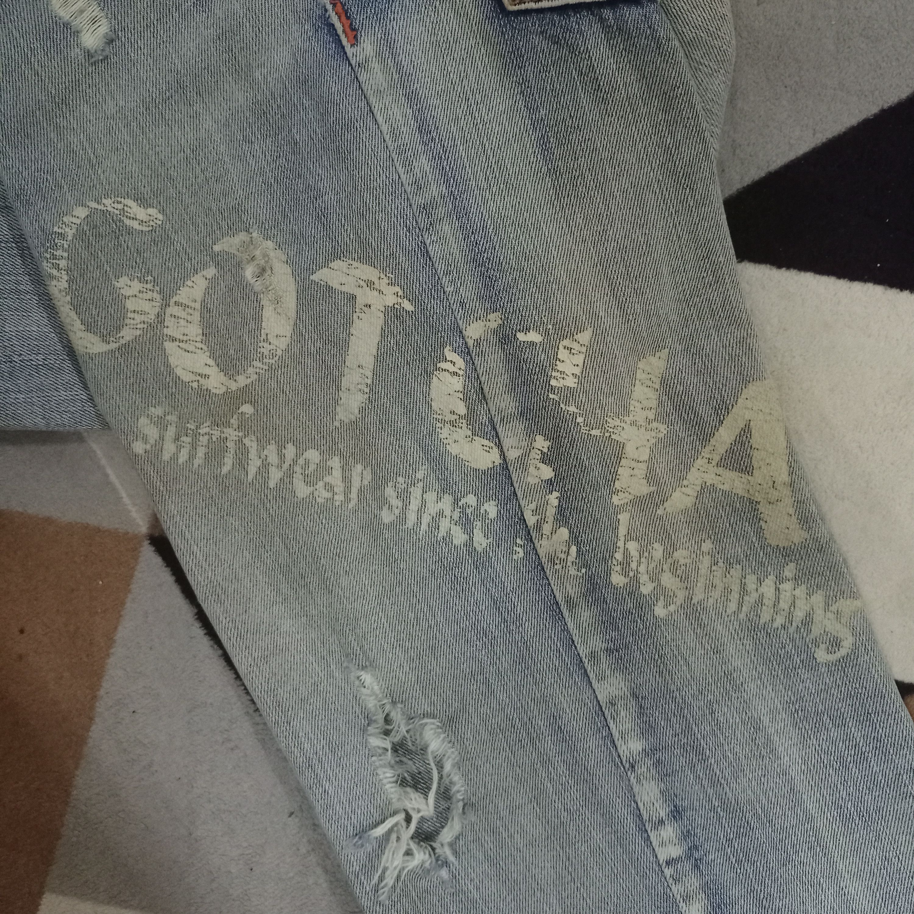 Gotcha × Japanese Brand Vintage Japanese Gotcha Distressed Spiral Baggy Jeans Size US 31 - 6 Thumbnail