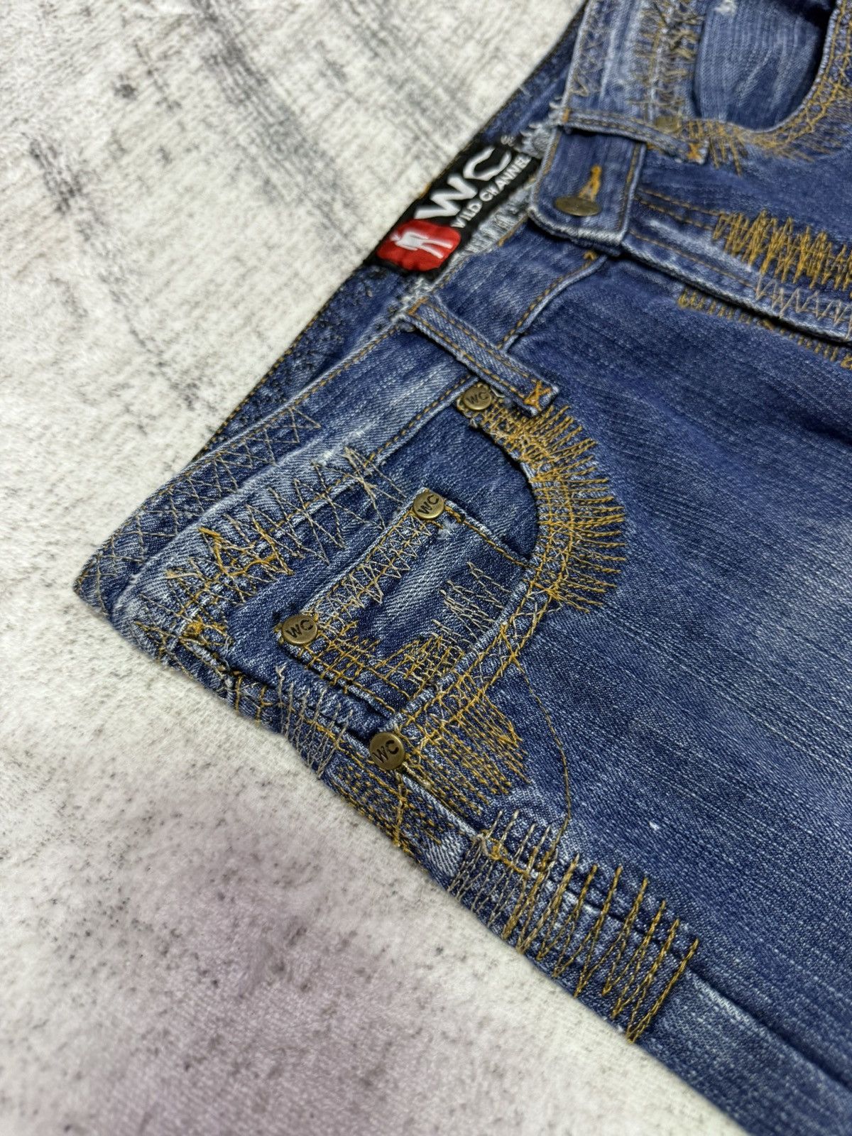 Hysteric Glamour × Japanese Brand Wild Chanel Destroyed Repaired Heavy Stitched Jeans Size US 30 / EU 46 - 12 Thumbnail