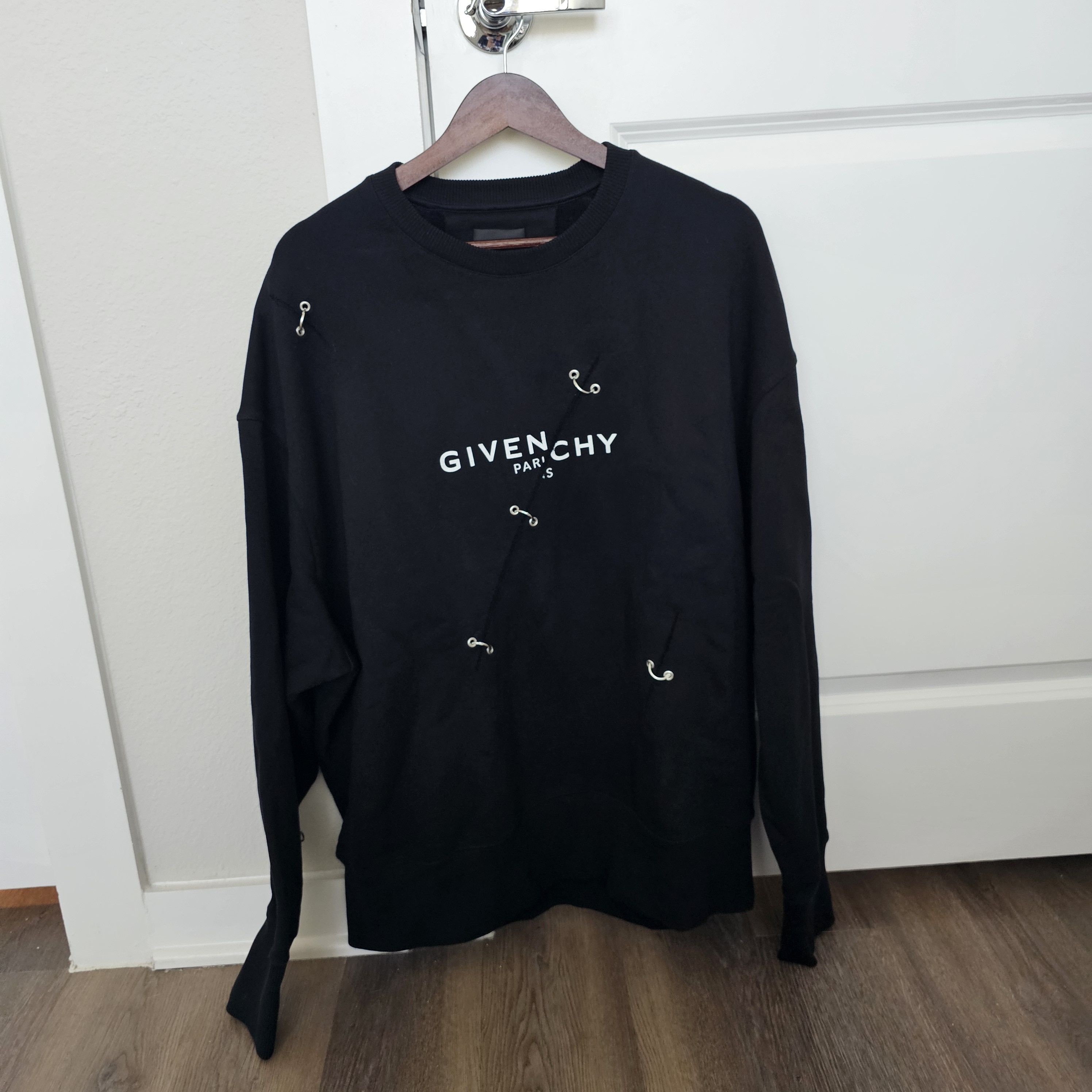 logo-print eyelet-detailing oversized sweatshirt