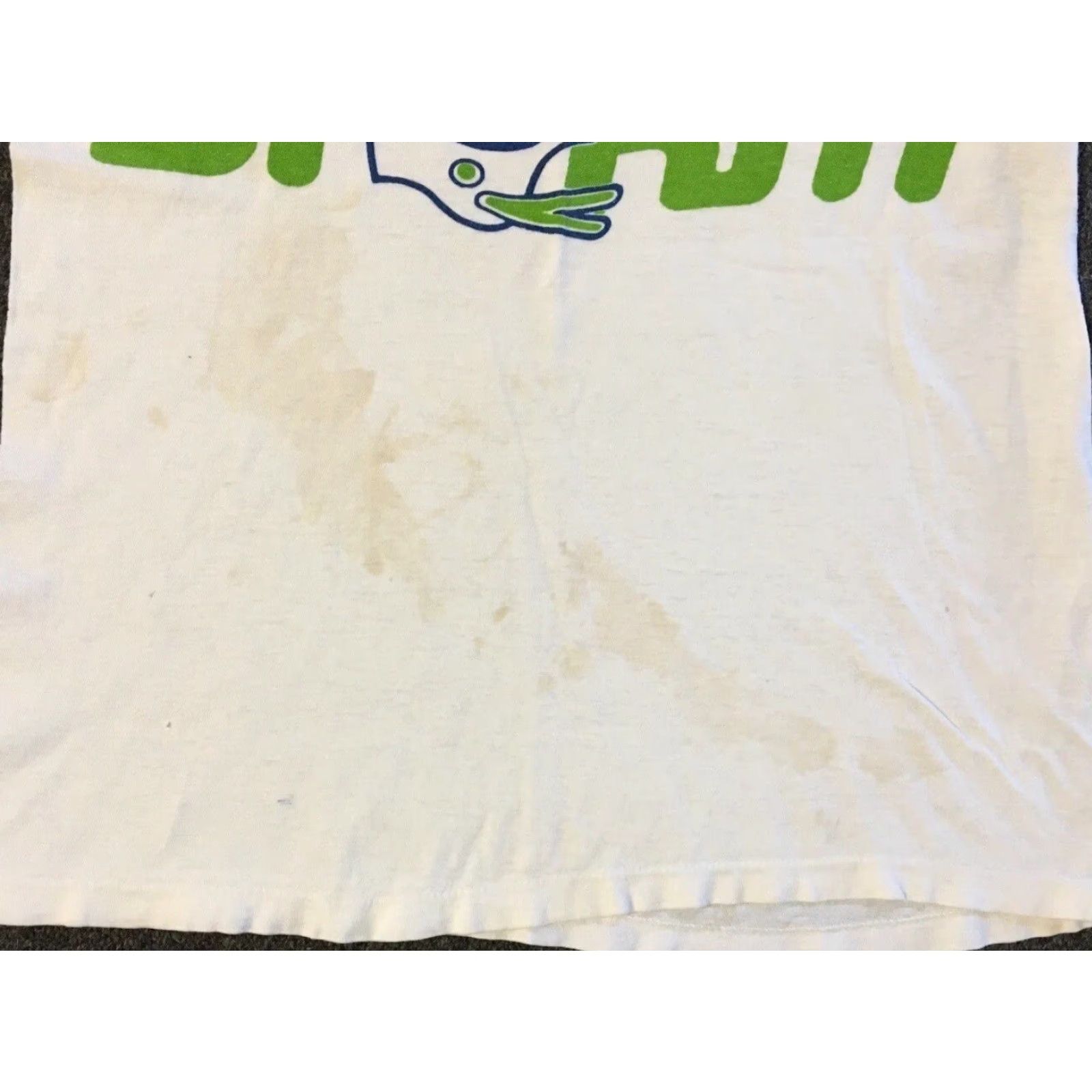 VINTAGE Champion Portland Thunder Shirt XS Men White Distressed 70s Faded Grunge World Football League