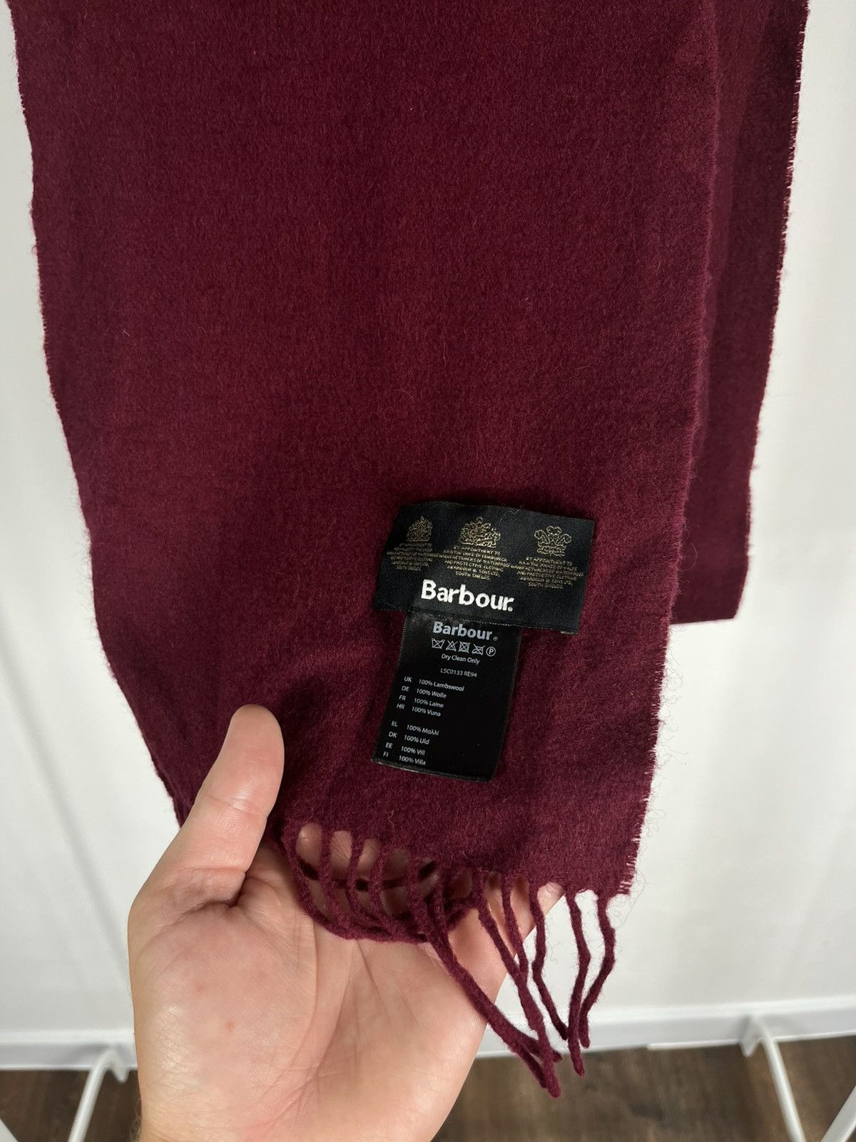 Barbour Barbour Burgundy Lambswool Scarf 195x26 cm Size ONE SIZE - 3 Thumbnail