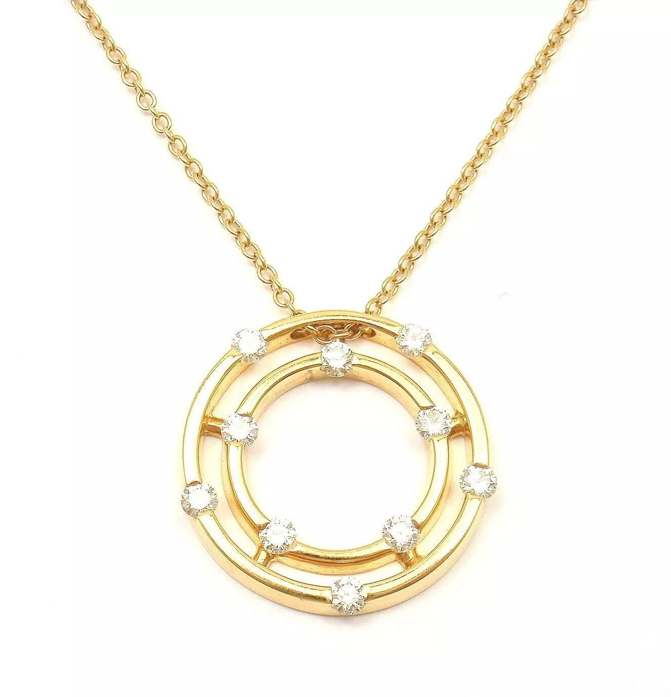 Other Roberto Coin 18k Double Hoop Diamond Pendant Necklace Size ONE SIZE - 7 Thumbnail