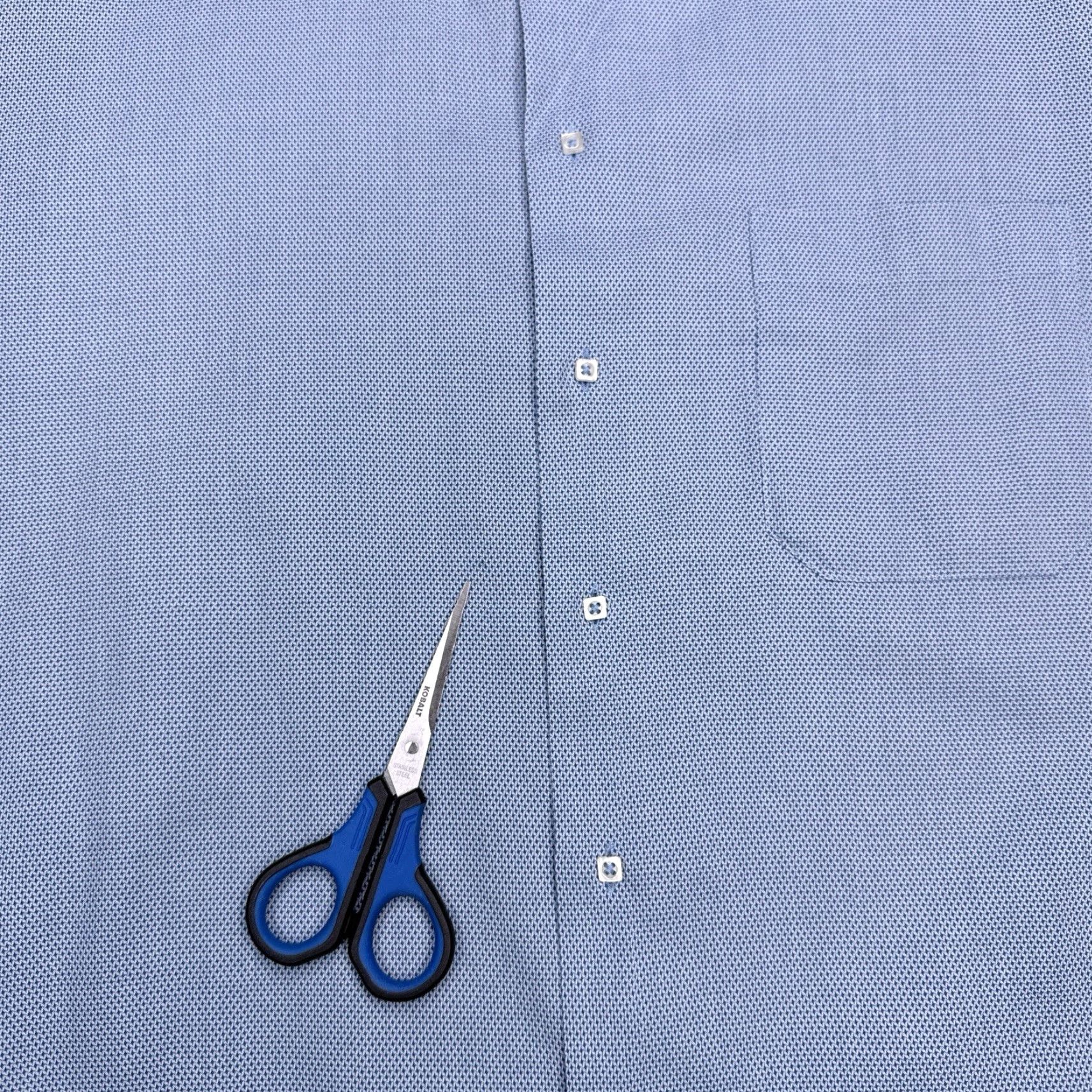 Vintage Paul Fredrick Dress Shirt Mens 3XL Blue Button Up 100% Cotton Long Sleeve Geometric Classic Blue Mens Regular Size 48R - 7 Thumbnail