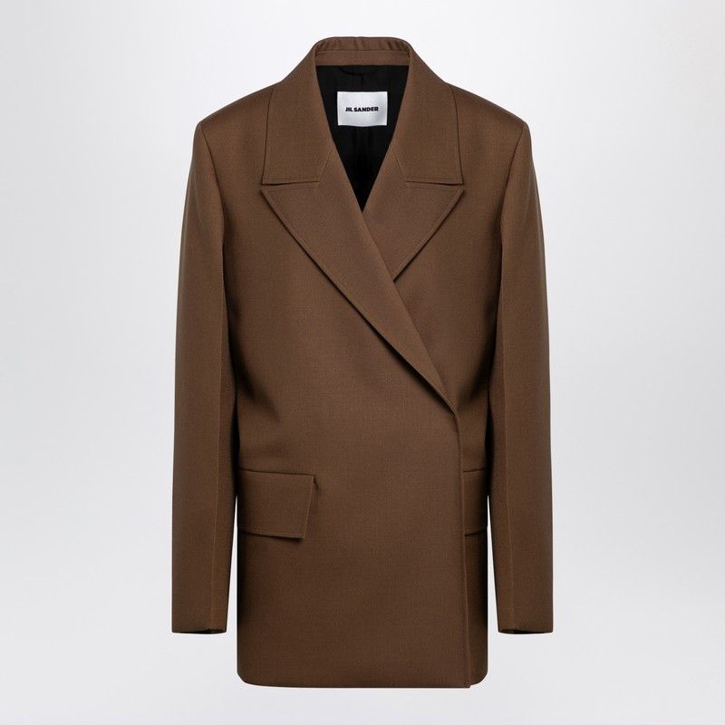 Jil Sander Jil Sander Brown Wool Double-Breasted Jacket Size M / US 6-8 / IT 42-44 - 1 Thumbnail