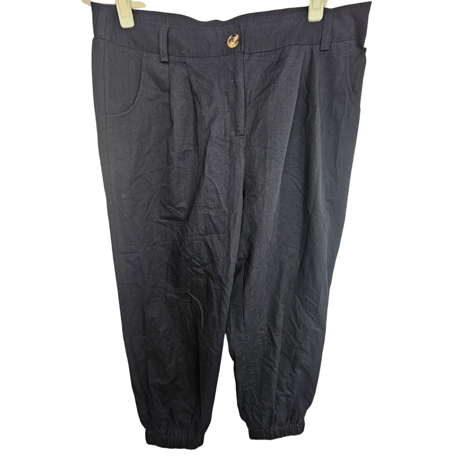 Halfman Holara Womens High Rise Pleated Jogger Pants XL Crop Trouser Size 34" / US 12 / IT 48 - 1 Thumbnail