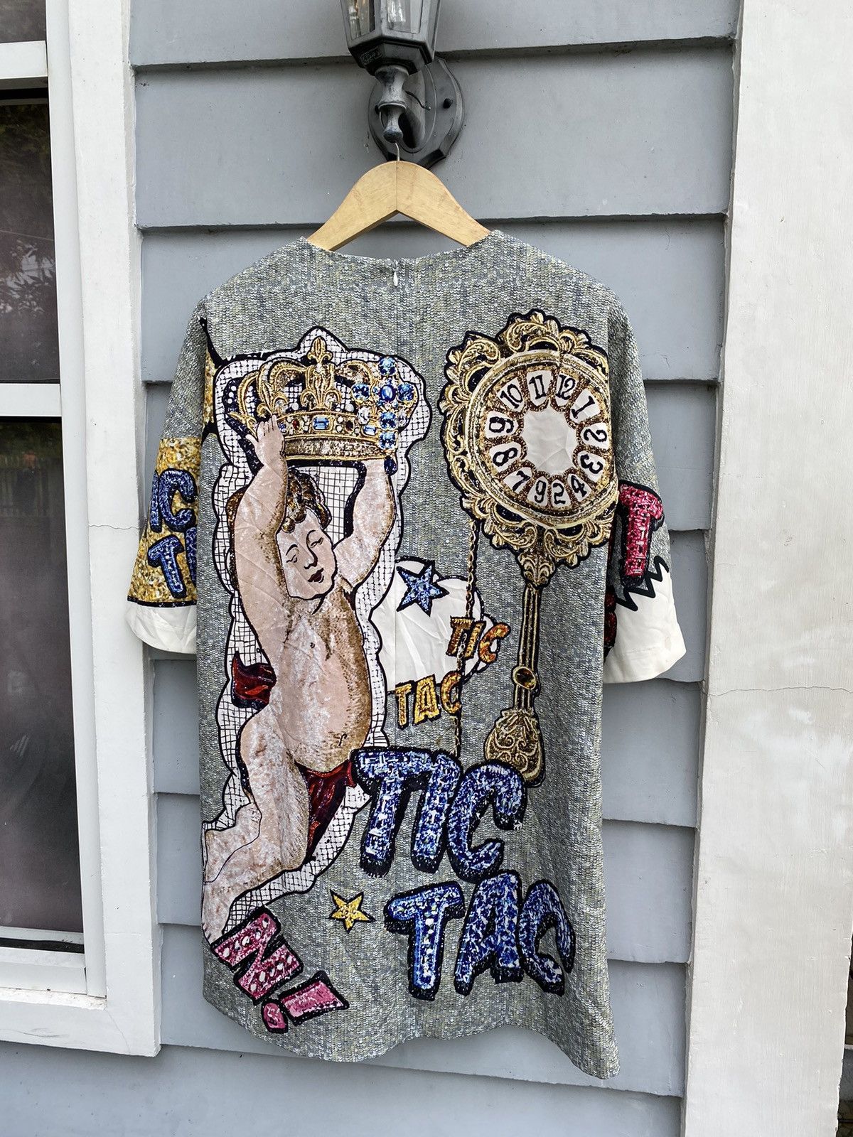 Vintage Pas La Ver Tic Tac Cupid Clock Dress Style & Diamond Details Size L / US 10 / IT 46 - 2 Thumbnail