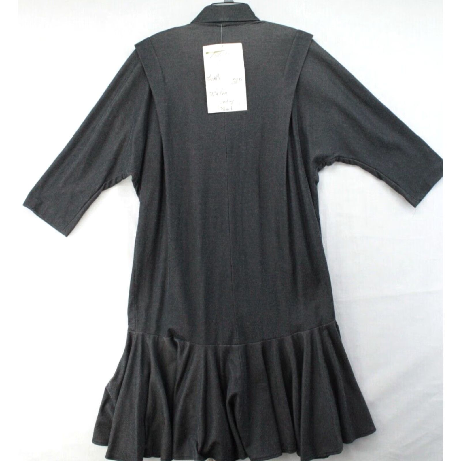 Vintage VINTAGE Tribute Dress Women 14 Black Long Sleeve Whimsigoth Shoulder Pads NWT USA Size XL / US 12-14 / IT 48-50 - 2 Thumbnail