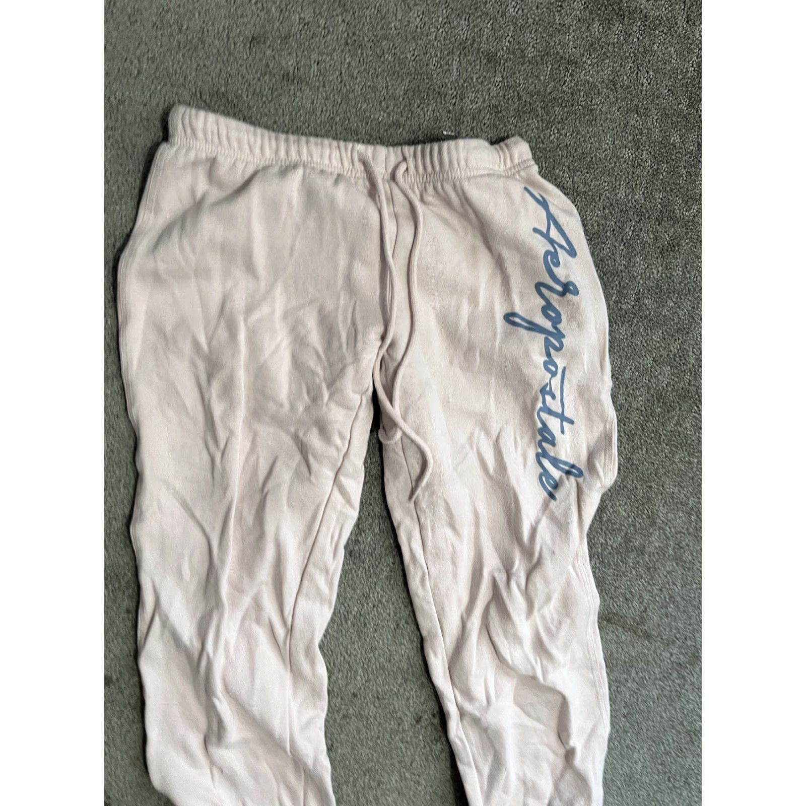 Vintage Aéropostale Women's Sweatpants Light Pink Graphic Elastic Waist Size Small Size 28" / US 6 / IT 42 - 2 Thumbnail