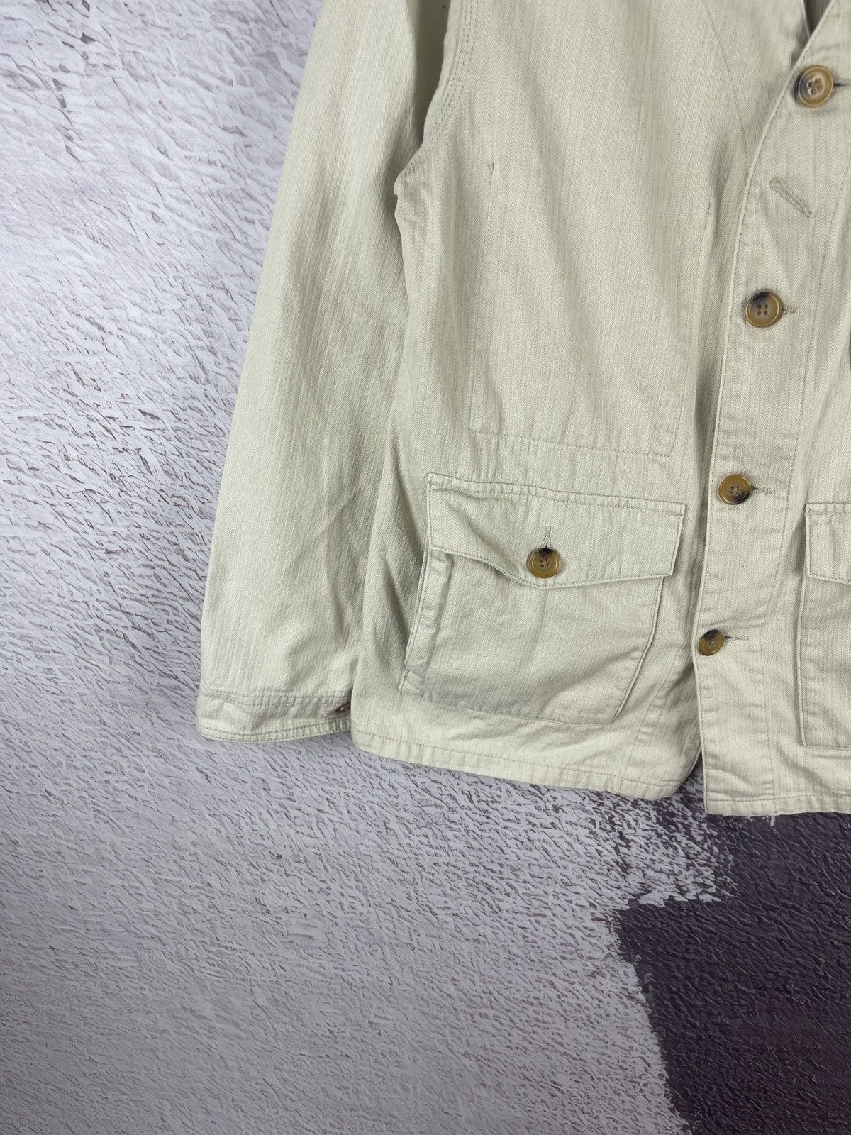 Japanese Brand 3 days union Workware Union Made beige blazer jacket work Size US L / EU 52-54 / 3 - 3 Thumbnail