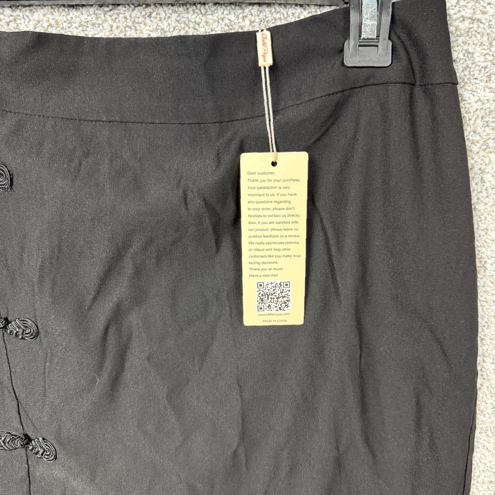 Vintage VINTAGE Belle Poque Skirt M Black Knee Pencil High Waist Button Slit Gothic Retro Office Rockabilly Women Size 32" / US 10 / IT 46 - 3 Thumbnail