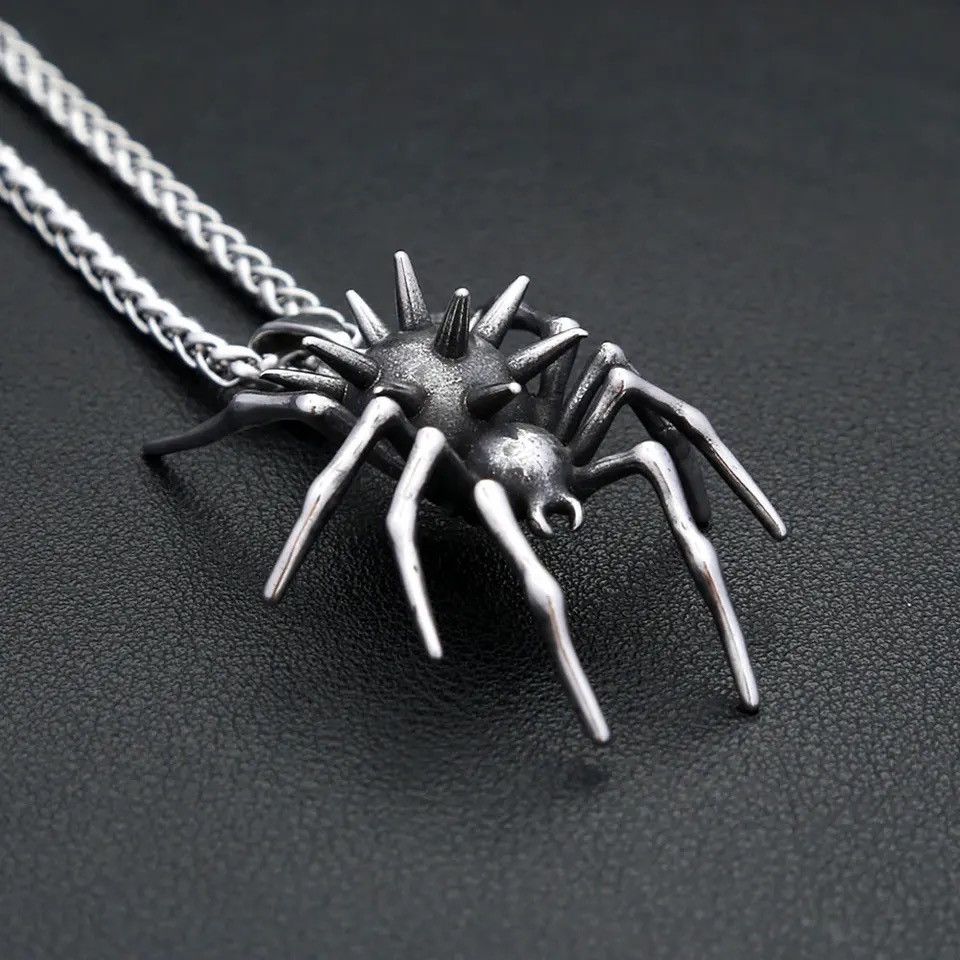 Vintage Vintage Silver Goth Spider Necklace Size ONE SIZE - 2 Thumbnail