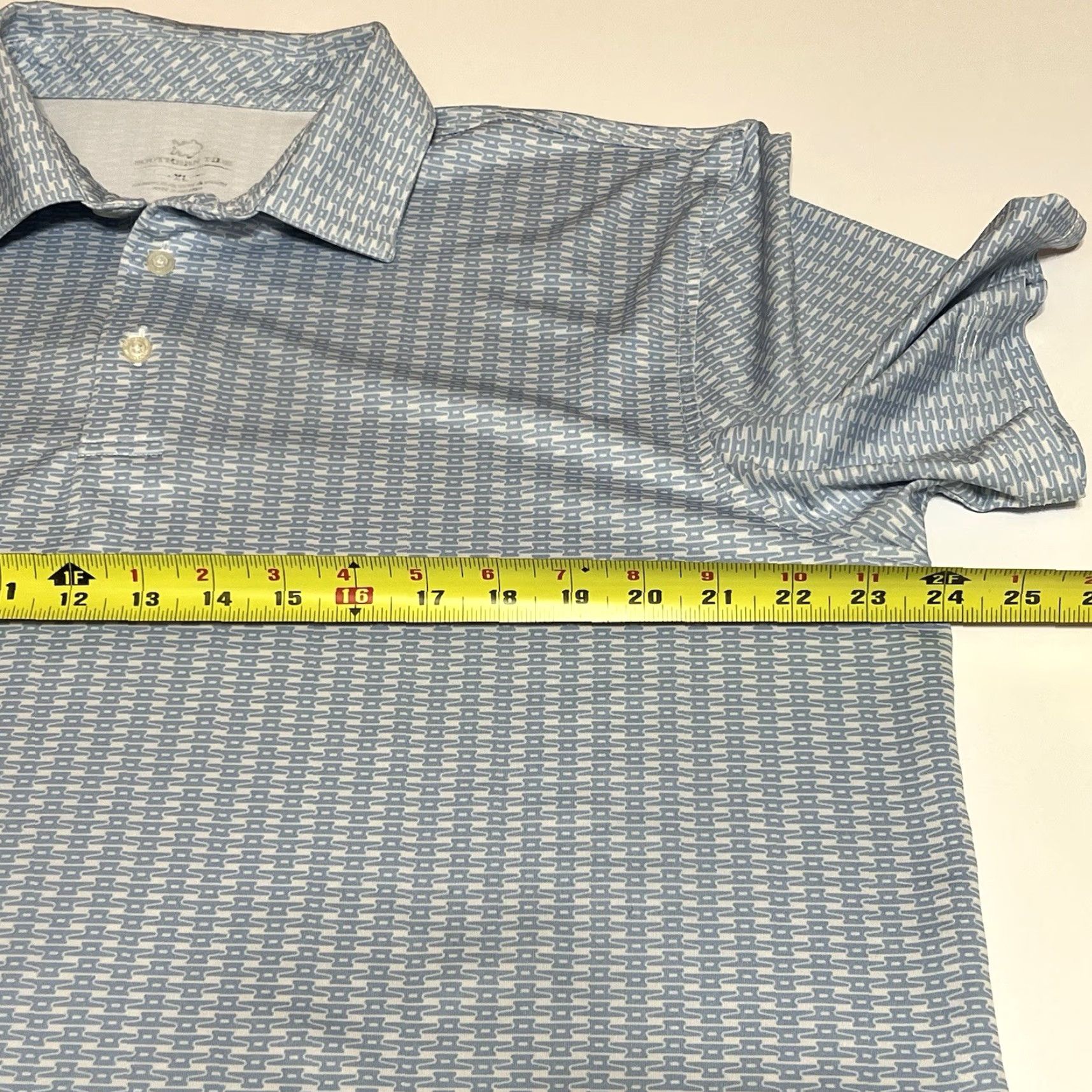 Southern Tide Southern Tide Polo Shirt Men's XL Blue Driver Dock Cleat Print Golf Performance Size US XL / EU 56 / 4 - 6 Thumbnail