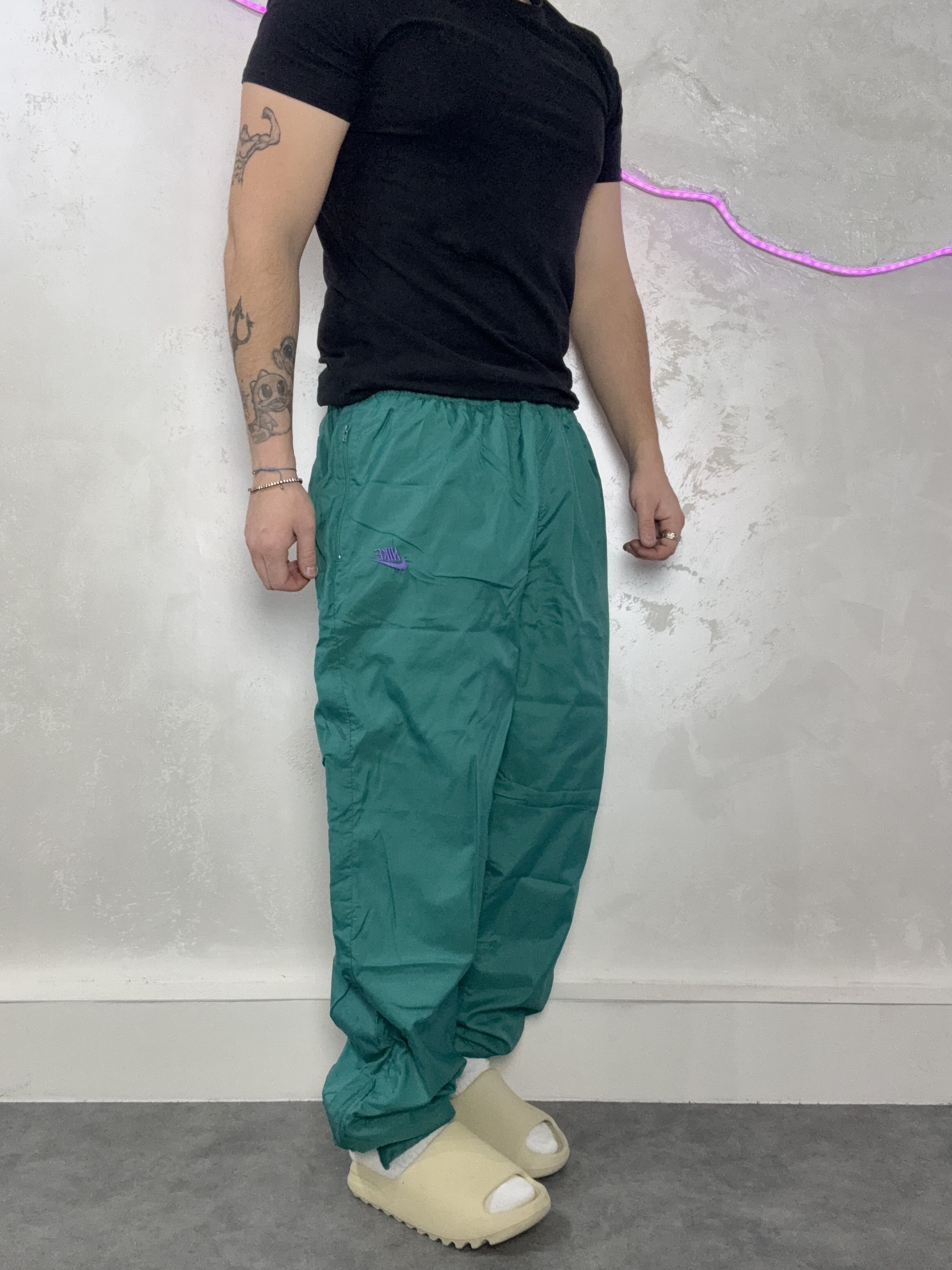 Nike Nike Vintage Windbreaker Pants - Teal Green 90 S parachute Size US 37 - 1 Thumbnail