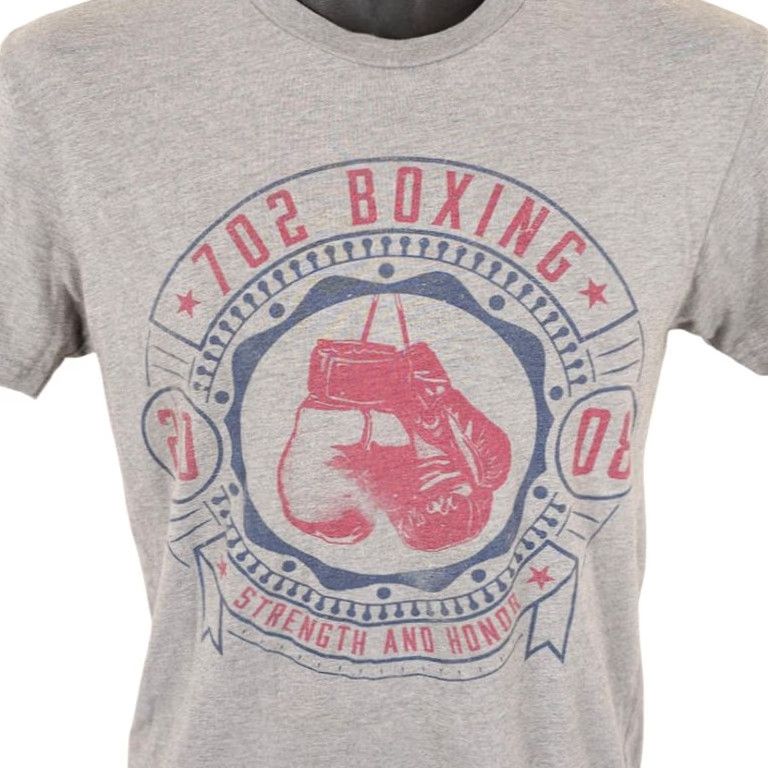 Next Level NEXT LEVEL 702 Boxing T Shirt Mens XS Gray Short Sleeve Crew Neck Cotton Blend Double-Sided 2008 Las Vegas Combat Academy Sports Fighter Training Men Size US XS / EU 42 / 0 - 2 Thumbnail