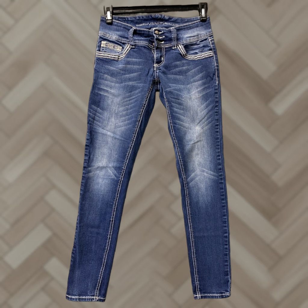 Vintage VANITY Premium Collection Women's Jeans 27x31 Curvy Embroidered (27x31) 27x32 /160-44 Size 27" / US 4 / IT 40 - 1 Thumbnail