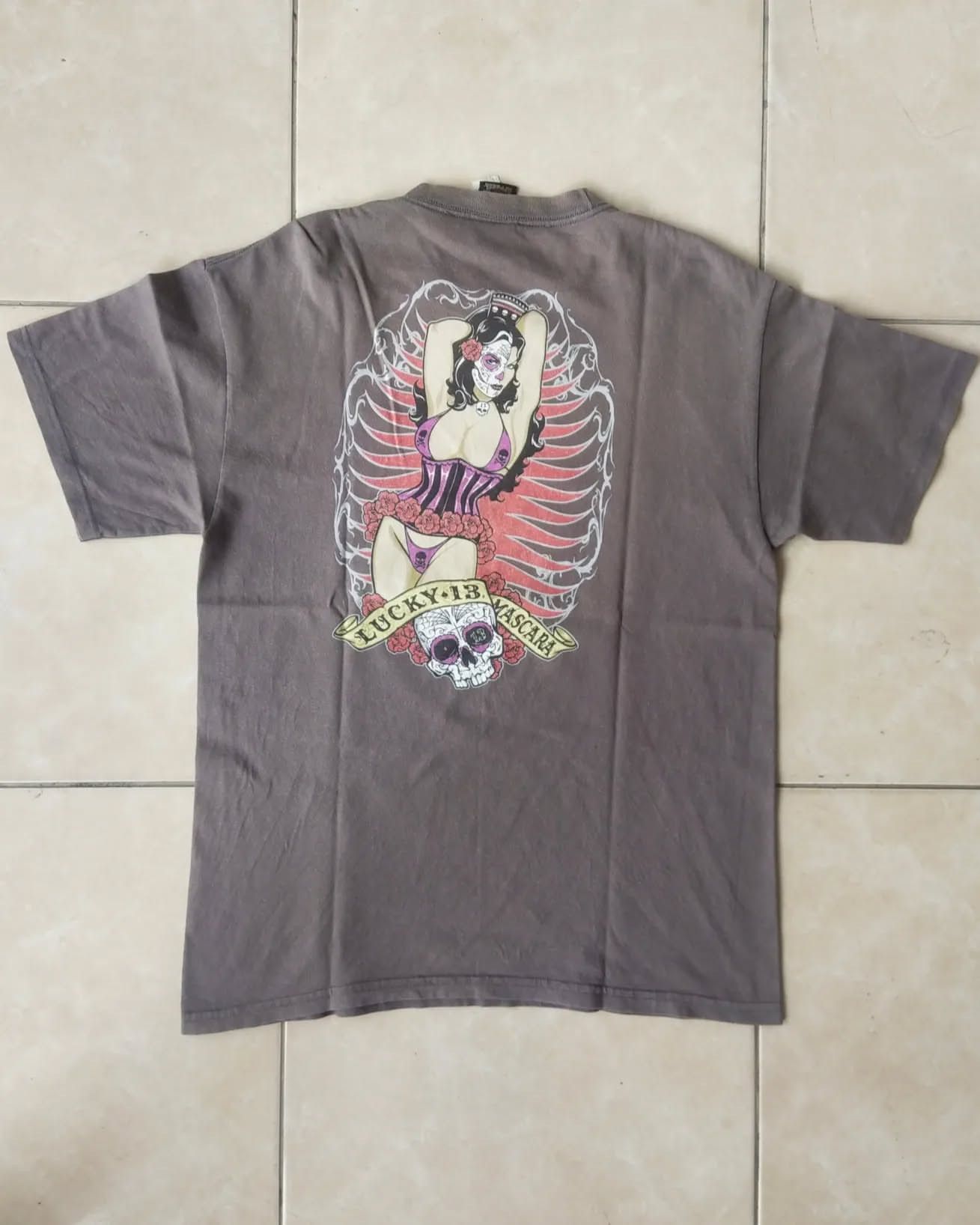 Hook-Ups Lucky 13 Sexy Girl Art Vintage Y2K Tees Size US M / EU 48-50 / 2 - 2 Thumbnail