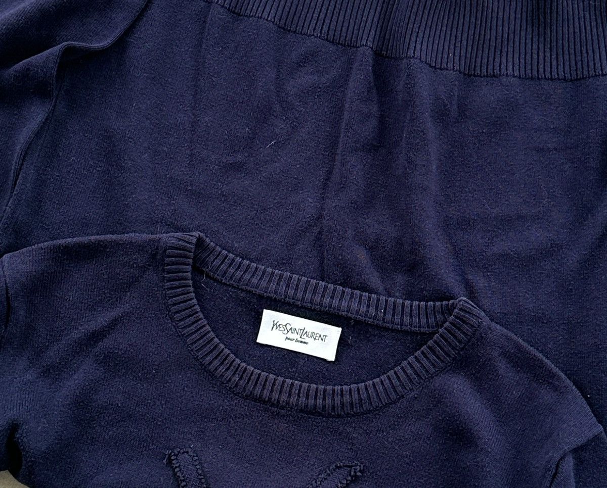 Yves Saint Laurent Vintage Yves Saint Laurent Sweater Embroidered Logo Blue M Size M / US 6-8 / IT 42-44 - 5 Thumbnail