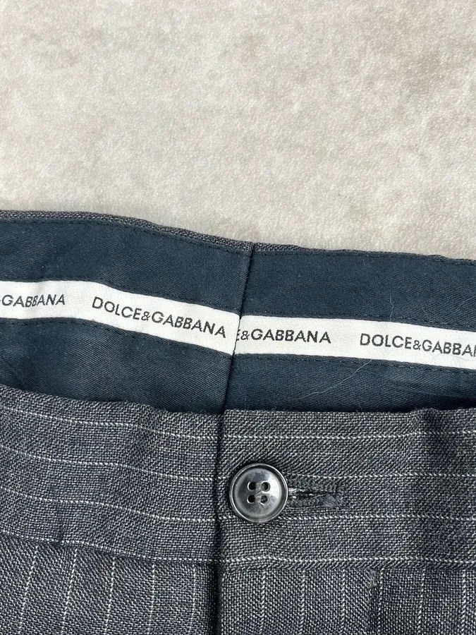 Dolce & Gabbana 2000s Dolce & Gabbana Grey Wool Stripped Pants Size US 34 / EU 50 - 7 Thumbnail