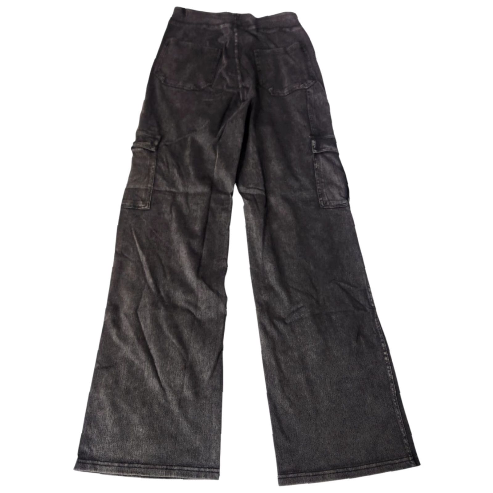 Vintage Halara Pants Cargo Jeans Denim Pant Women S Black Pockets Elastic Waist Straight Leg Mid Rise Size 28" / US 6 / IT 42 - 2 Thumbnail