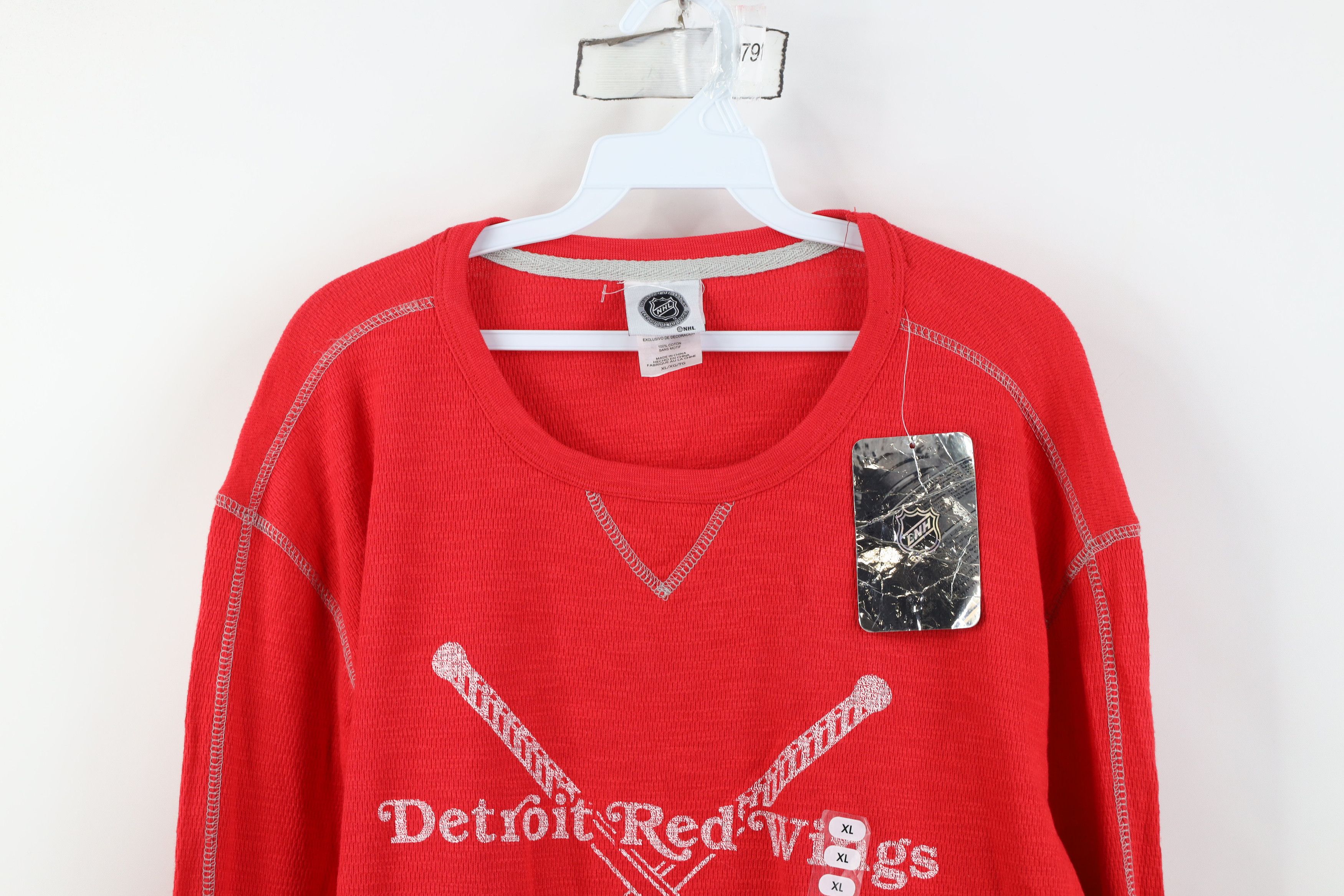 Vintage Deadstock Vintage Y2K Hockey Thermal Waffle Knit T-Shirt Size US XL / EU 56 / 4 - 2 Thumbnail