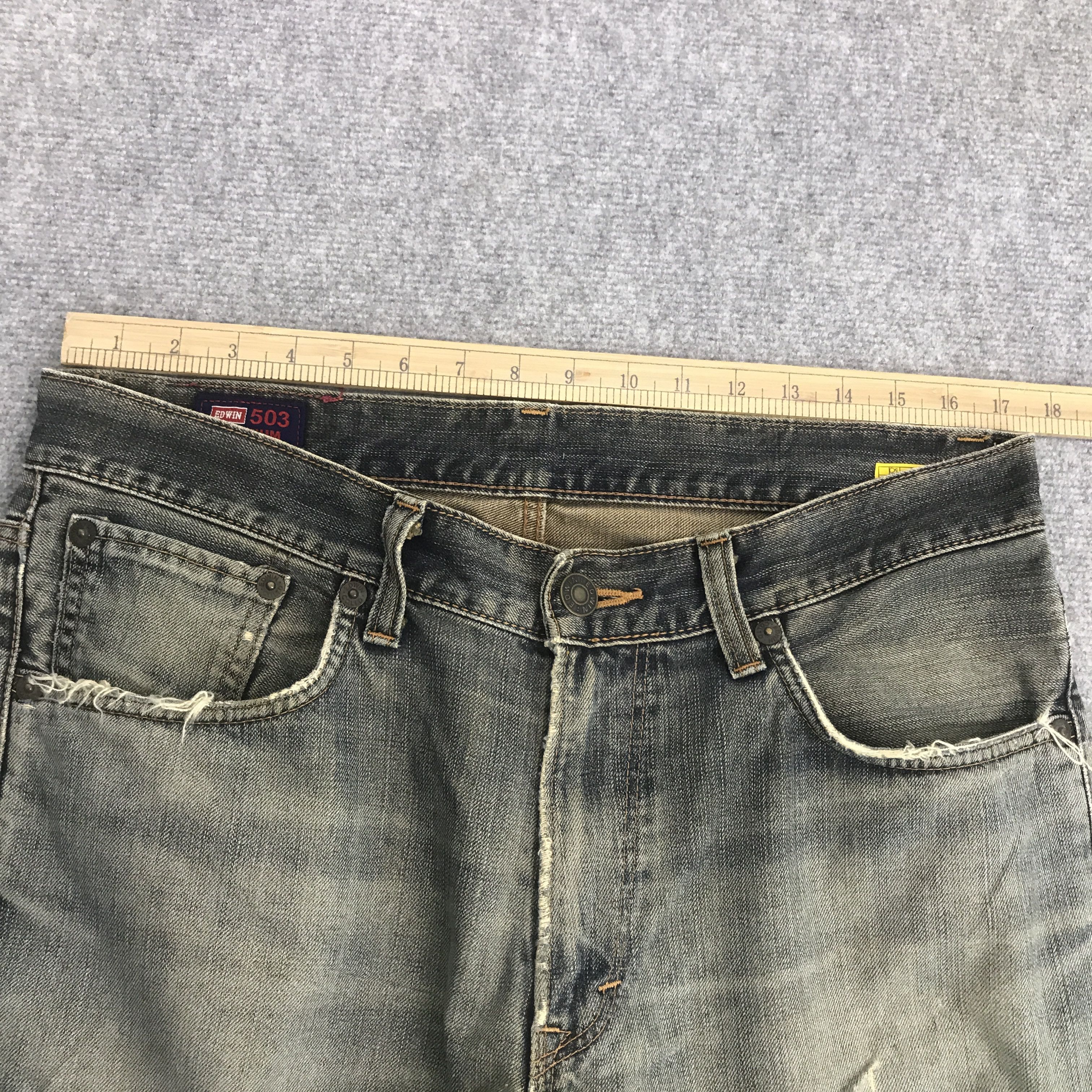 Edwin × Japanese Brand Rare Edwin 503 premium distressed Jeans Size US 34 / EU 50 - 3 Thumbnail