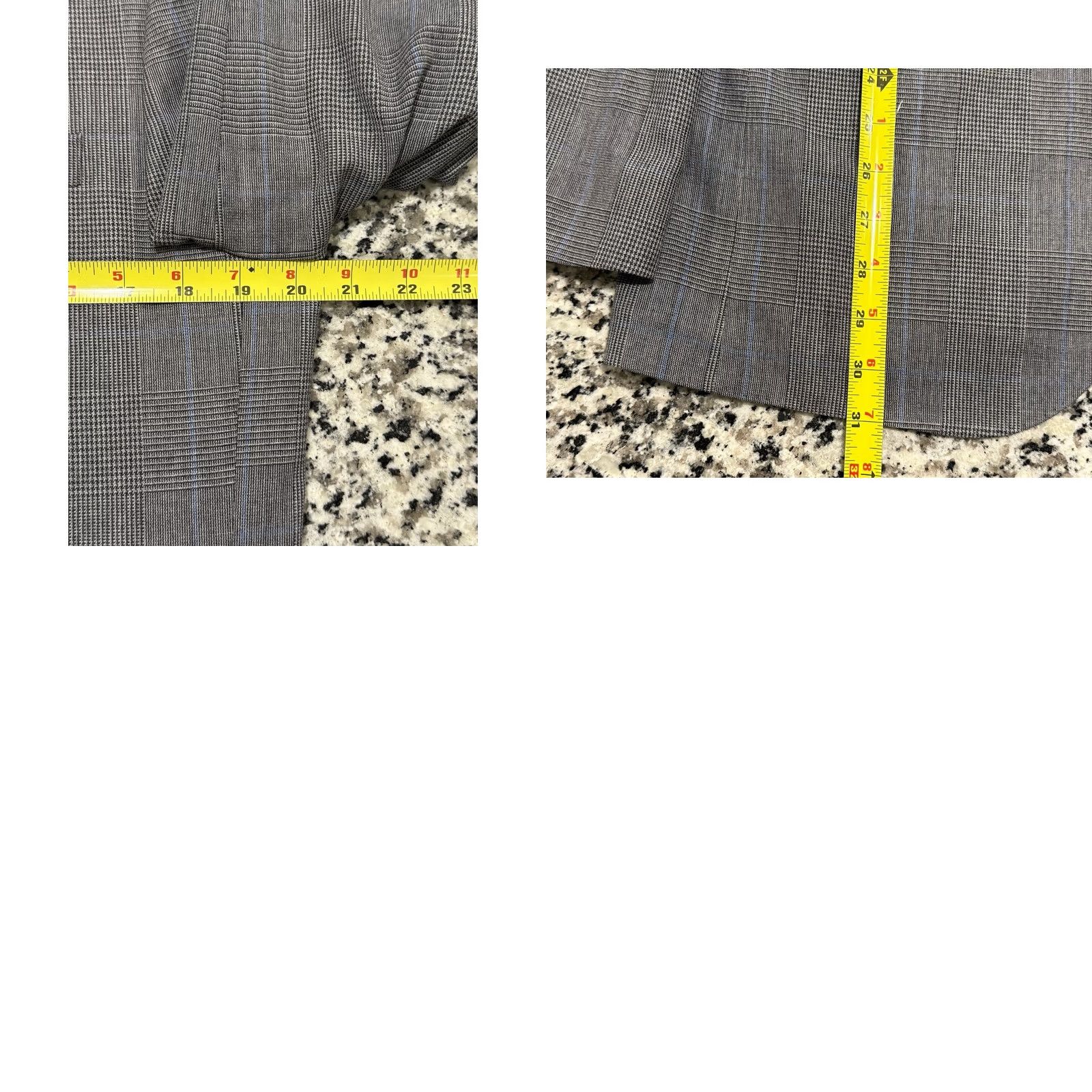 J.Crew J. Crew Blazer Mens Wool Tollegno 1900 Italian Fabric Notch Lined Double-Vented Gray Plaid 40 Regular Travel Holiday Christmas Blazer Size 40R - 8 Thumbnail