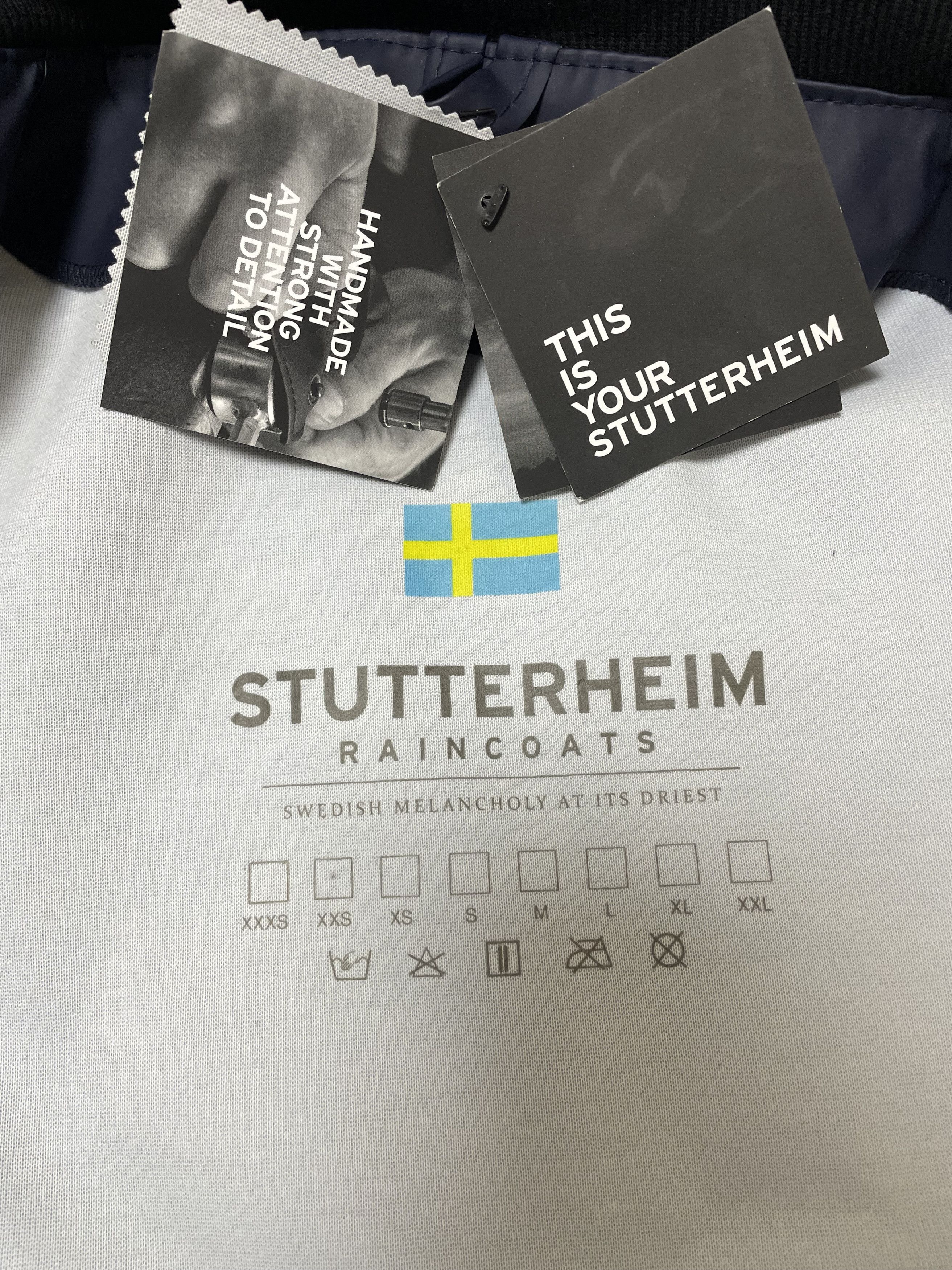 Stutterheim STUTTERHEIM Vastertorp Bomber Jacket Rain Coat Navy Men's Size US XXS / EU 40 - 12 Thumbnail