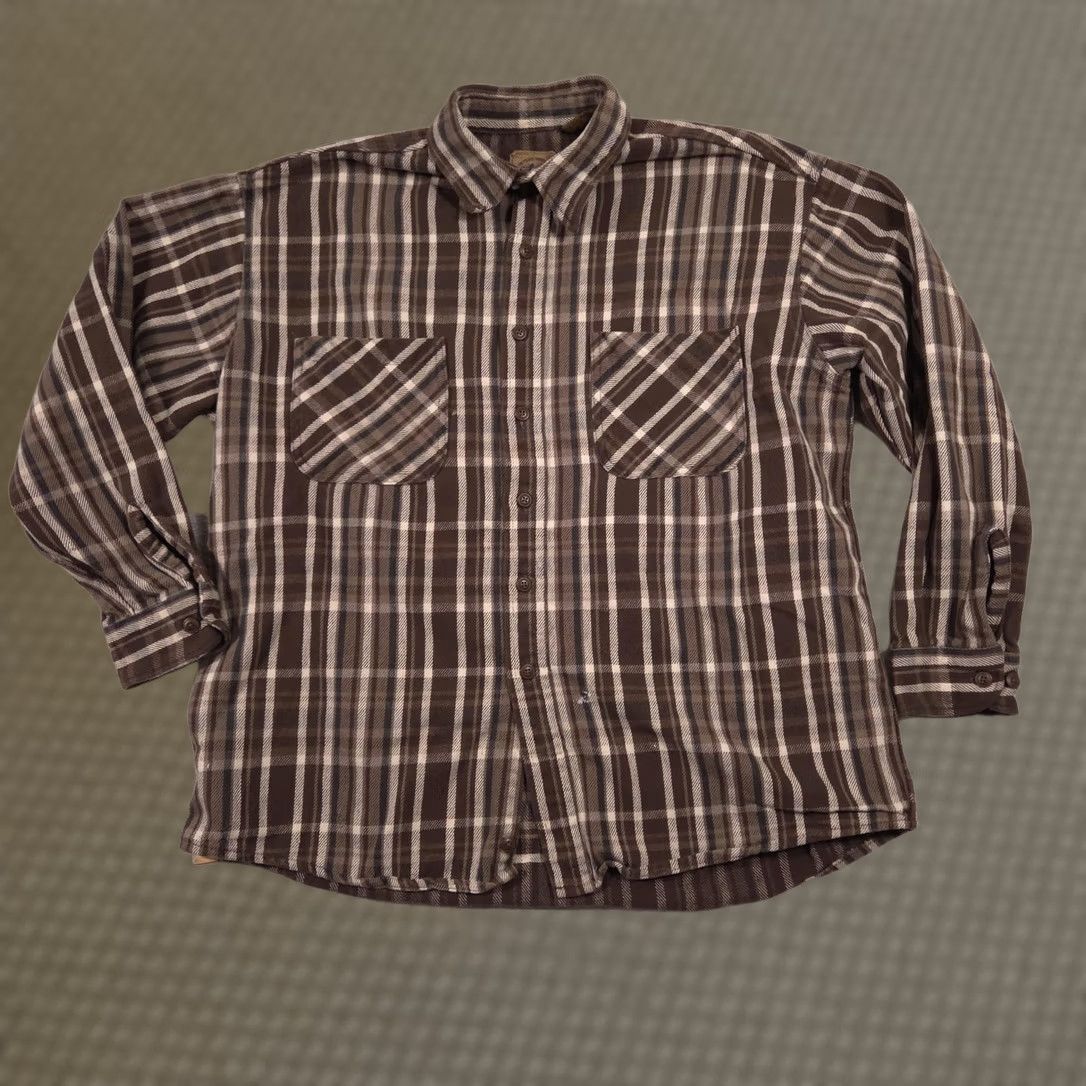 Duluth Trading Company Duluth Trading Co Shirt Mens XL Brown Plaid Flannel Button Front Long Sleeve Size US XL / EU 56 / 4 - 1 Thumbnail