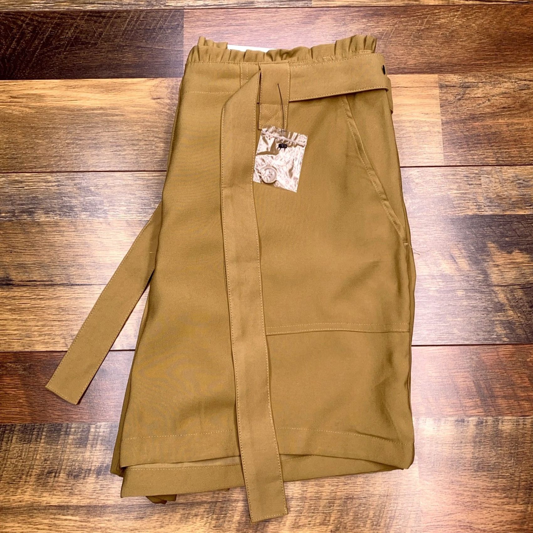Nine West Nine West Paperbag Shorts Large Brown Belted High Rise Ladies Regular Summer Casual Size 36" / US 14 / IT 50 - 3 Thumbnail