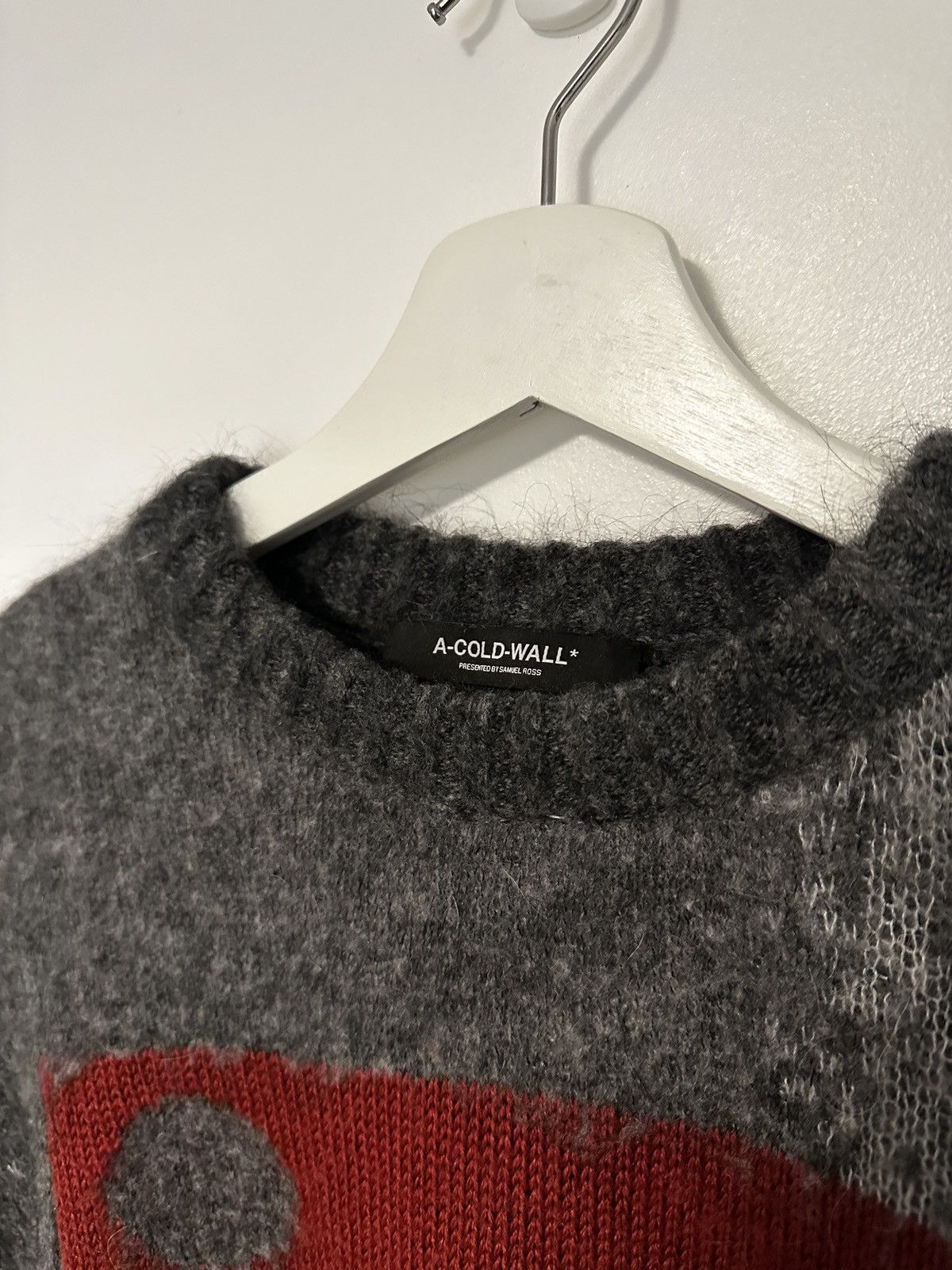 A-COLD-WALL* A-Cold-Wall* Brushed Mohair Jacquard Knitwear in Iron Grey Size US M / EU 48-50 / 2 - 2 Thumbnail