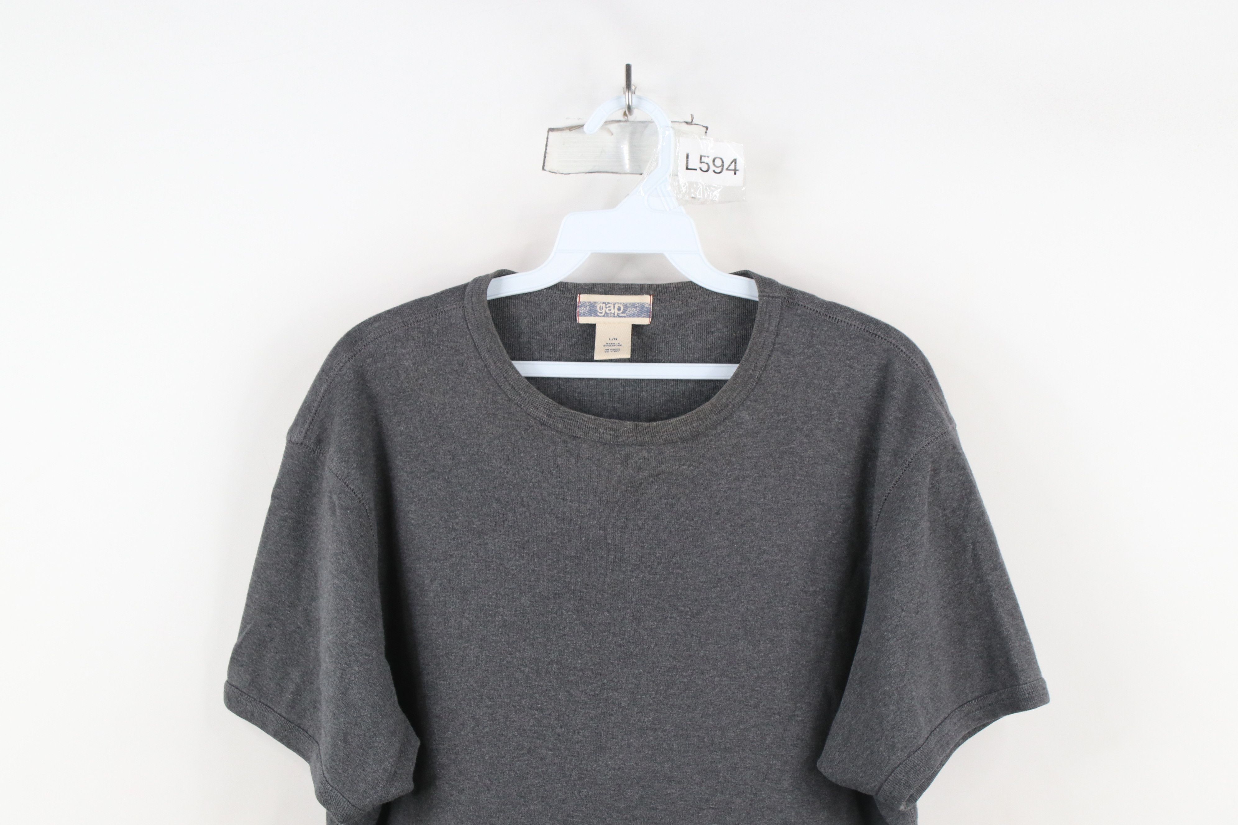 Gap × Vintage Vintage Y2K 2002 Gap Blank Babydoll Ribbed Knit T-Shirt Size L / US 10 / IT 46 - 2 Thumbnail