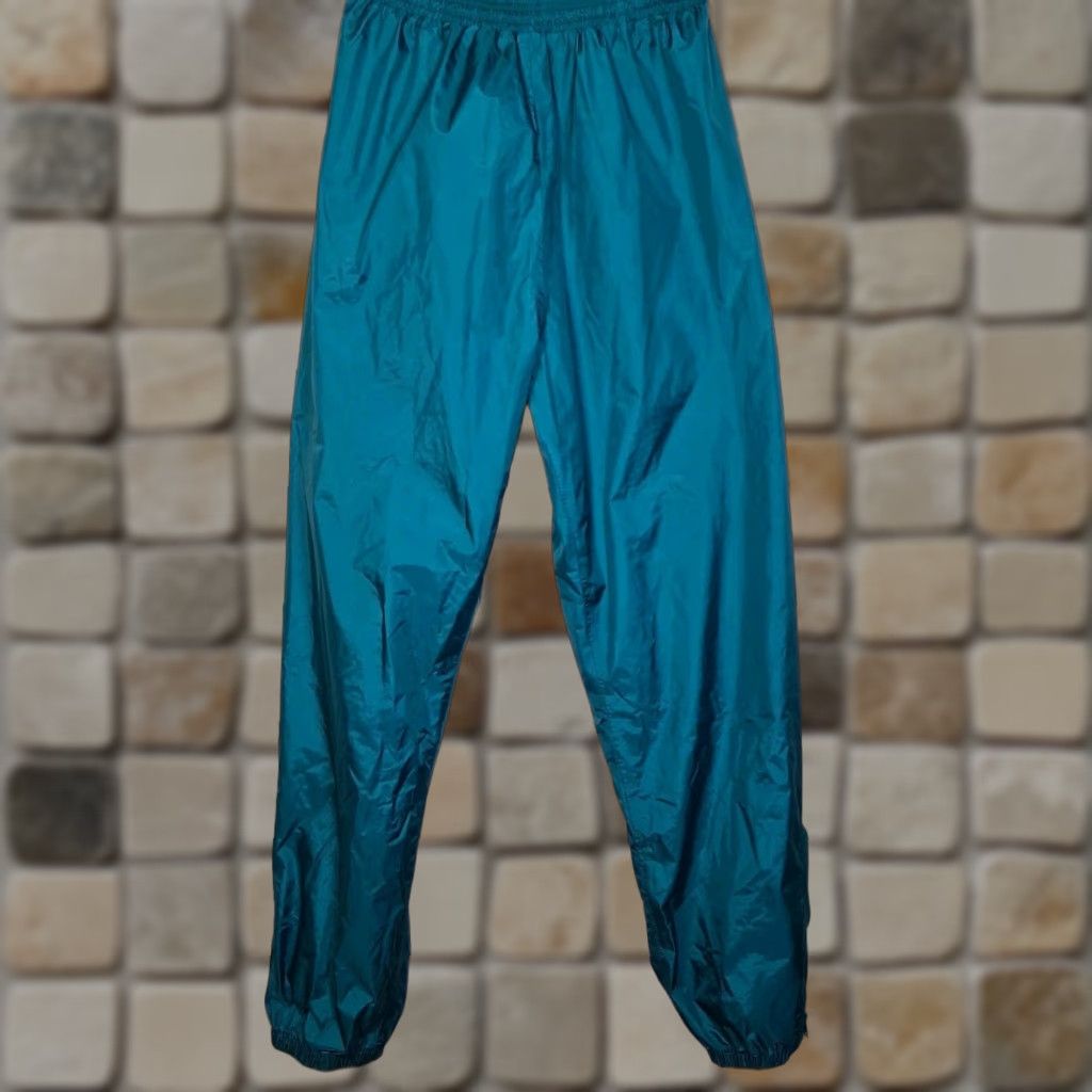 Vintage VINTAGE L.L. Bean Rain Pants Men M Tall Teal Nylon Softshell Lined 32" Inseam Jogger with Zip Cuff Weather Gear Gore Tex Rain Pants Mens 1990s Size US 31 - 1 Thumbnail