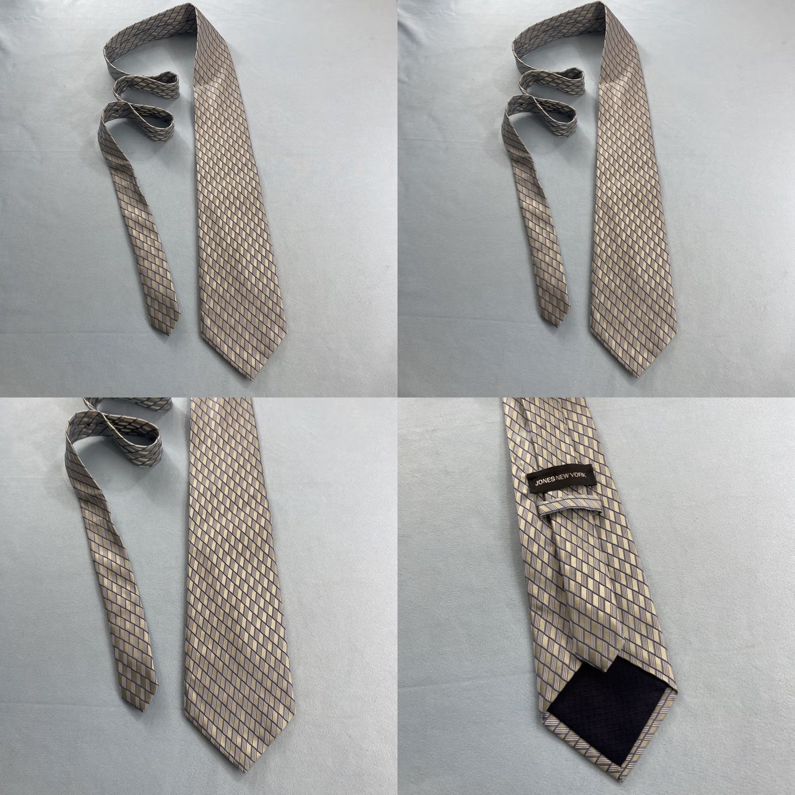 Vintage VINTAGE Jones New York Silk Tie Wove Necktie Plaid Green Gray Exec Capsule 4x56 Capsule Wide Necktie Size ONE SIZE - 10 Thumbnail