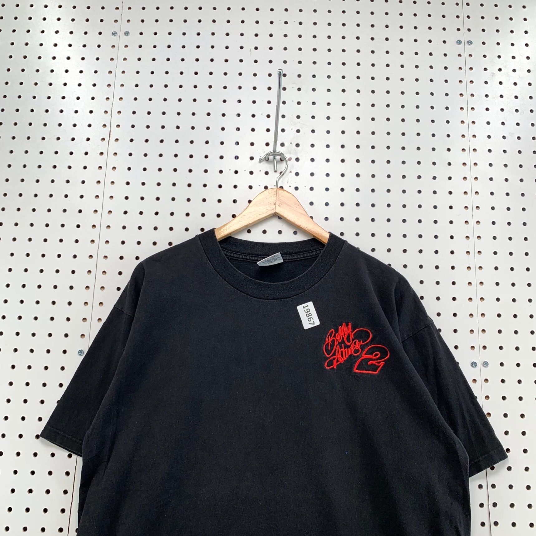 Gildan VINTAGE Bobby Allison Nascar Shirt XL Black Embroidered Short Sleeve Crew Neck 23x29.5 Mens Size US XL / EU 56 / 4 - 6 Thumbnail
