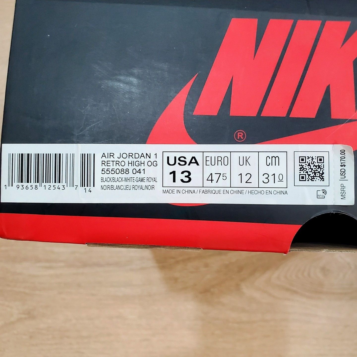Jordan Brand Size 13 - Jordan 1 Retro OG High Royal Toe CLEAN PAIR Size US 13 / EU 46 - 12 Thumbnail