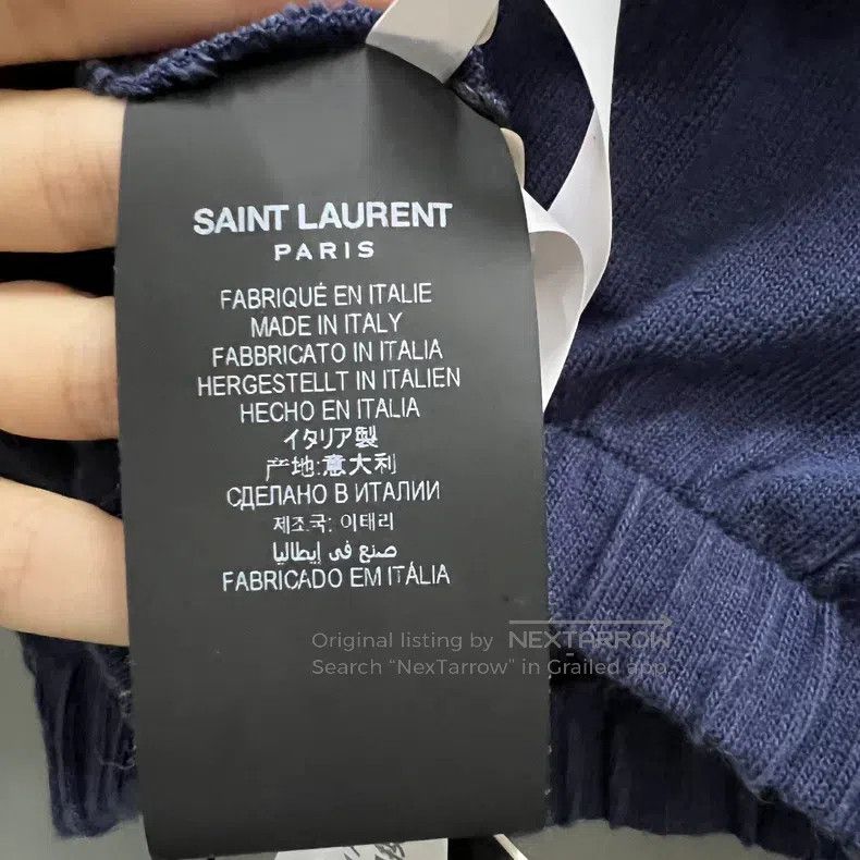 Saint Laurent Paris Saint Laurent Paris Blue letter printed short sleeve T-shi Size US XS / EU 42 / 0 - 4 Thumbnail