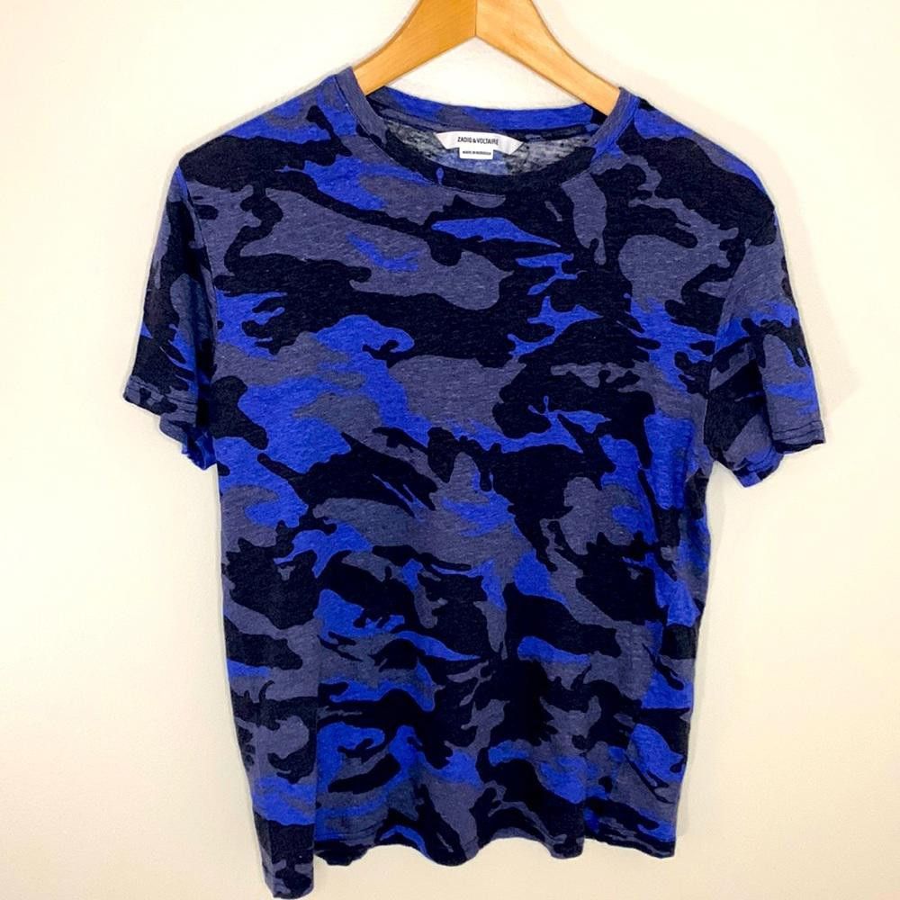 Zadig & Voltaire Zadig & Voltaire - Camo Linen Tee - Medium - 100% Linen Size US M / EU 48-50 / 2 - 2 Thumbnail
