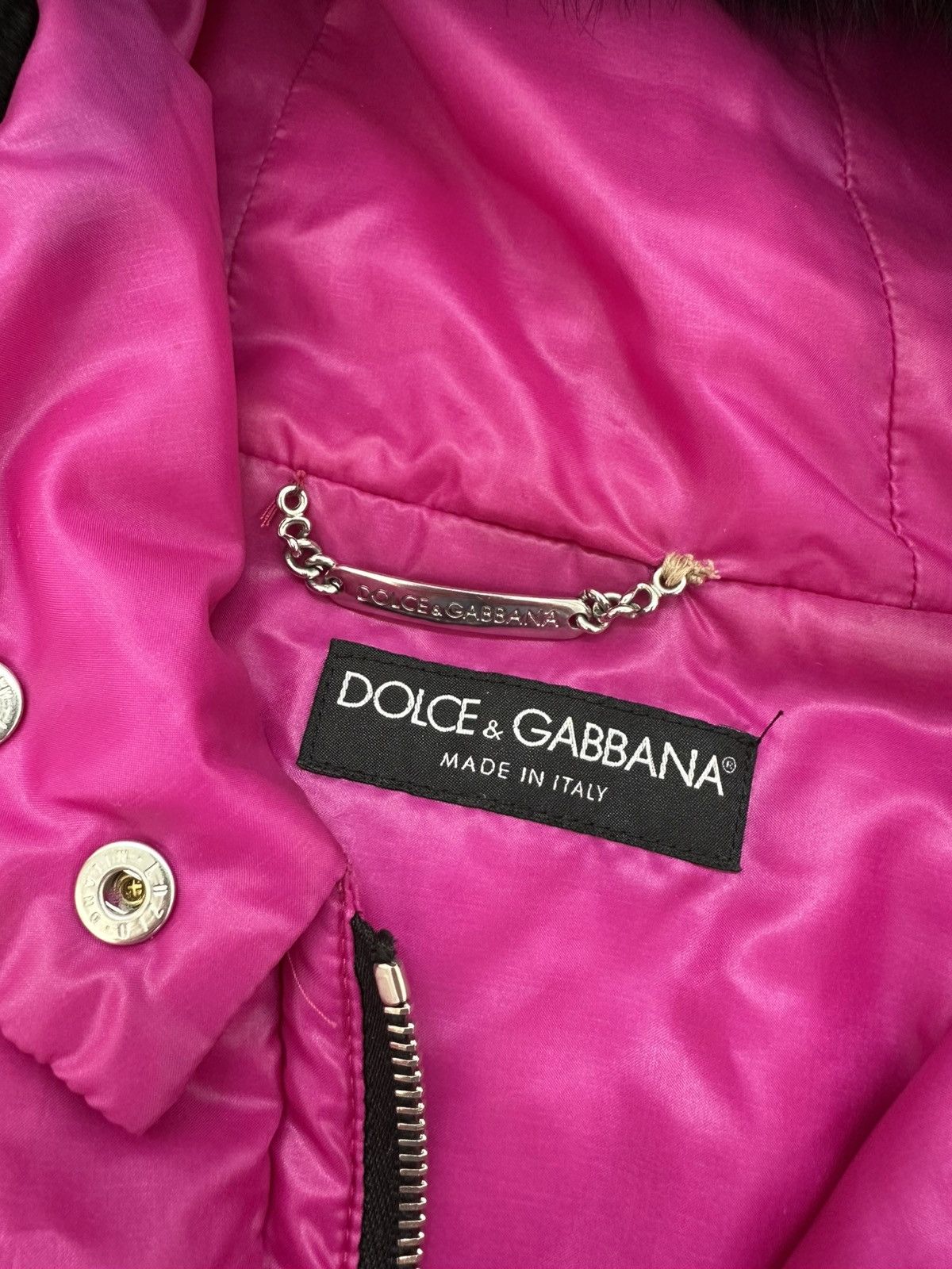 Dolce & Gabbana DOLCE & GABBANA FW 2003 Runway Fur Cropped Pink down Jacket Size M / US 6-8 / IT 42-44 - 16 Thumbnail