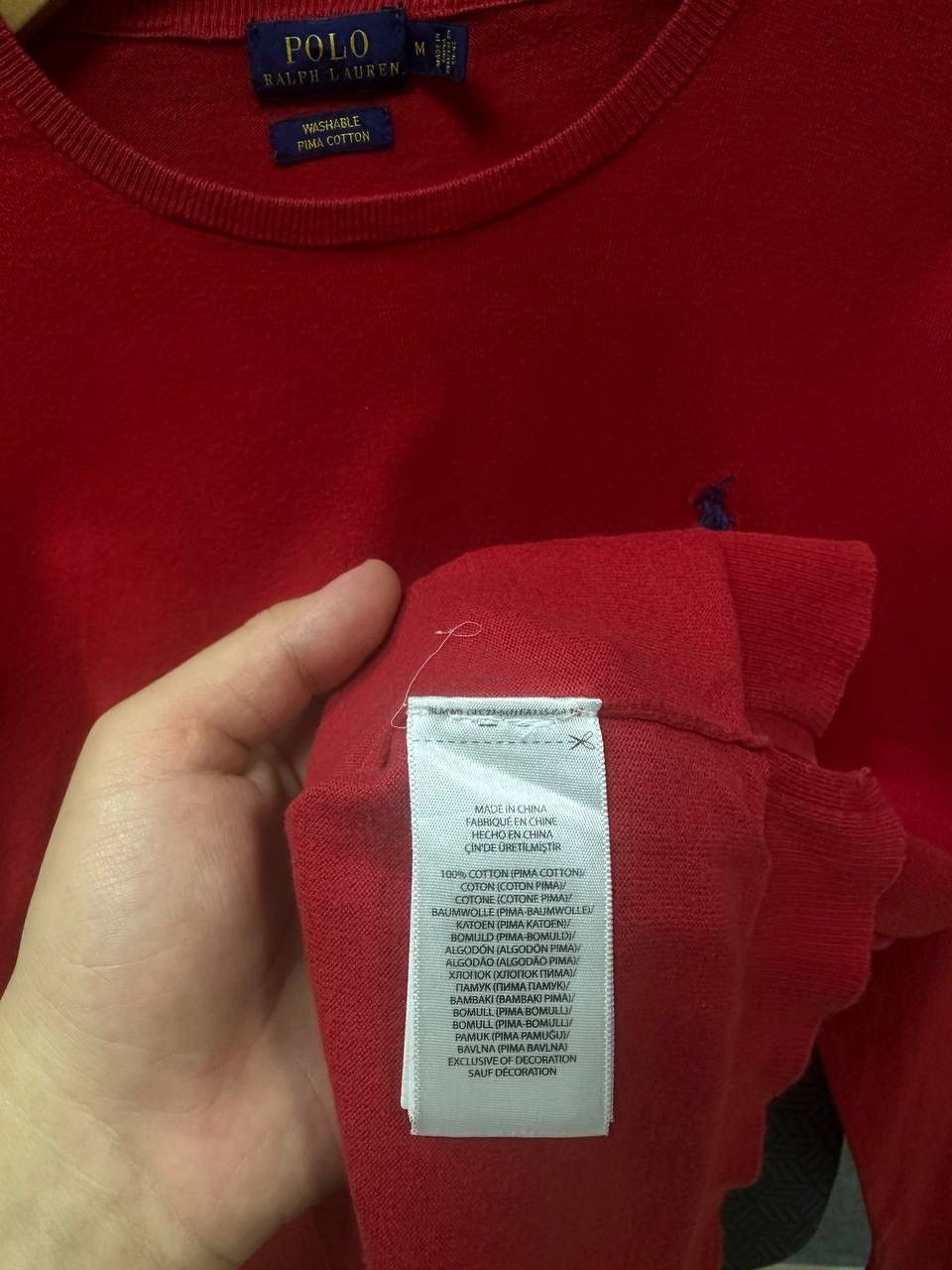 Polo Ralph Lauren × Vintage Vintage Polo Ralph Lauren Red Long Sweater PRL Size US M / EU 48-50 / 2 - 8 Thumbnail
