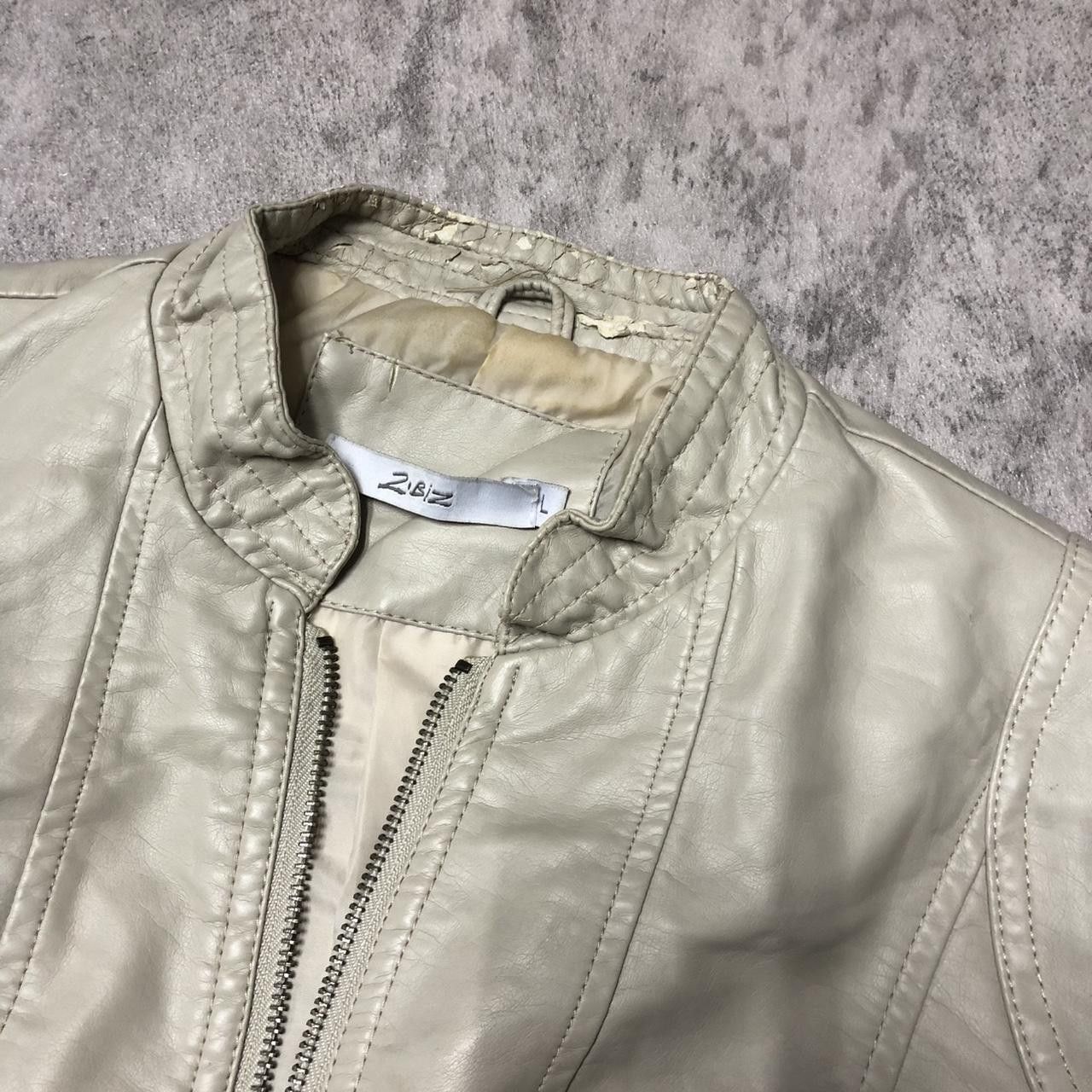 Other Beige leather motor jacket metal Size L / US 10 / IT 46 - 3 Thumbnail
