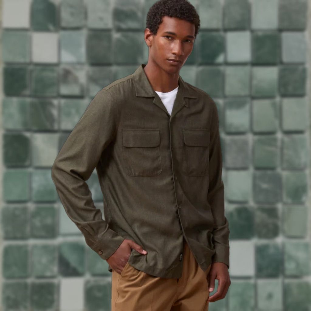 Todd Snyder Todd Snyder Rayon Field Shirt Dark Olive Large Men's Button-Up Shirt Long Sleeve Casual Workwear Pockets NWT Size US L / EU 52-54 / 3 - 1 Thumbnail
